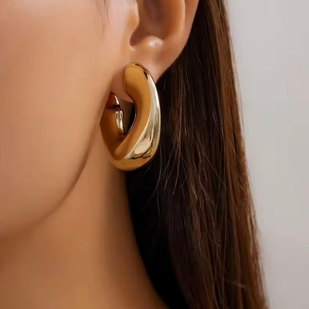 Organic Irregular Tube Hoop Earring