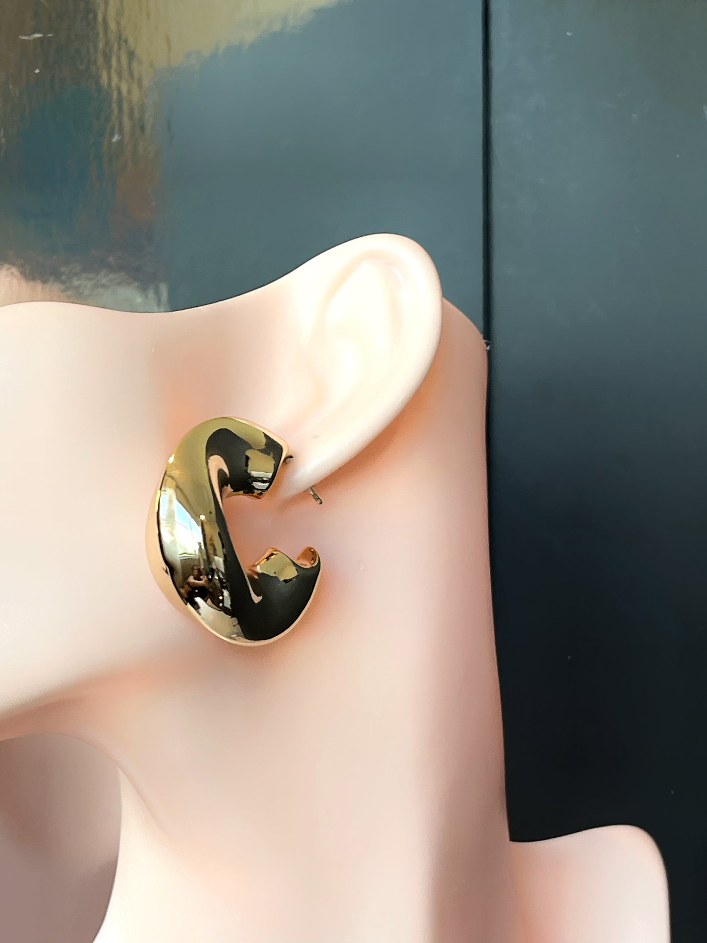 Organic Irregular Tube Hoop Earring
