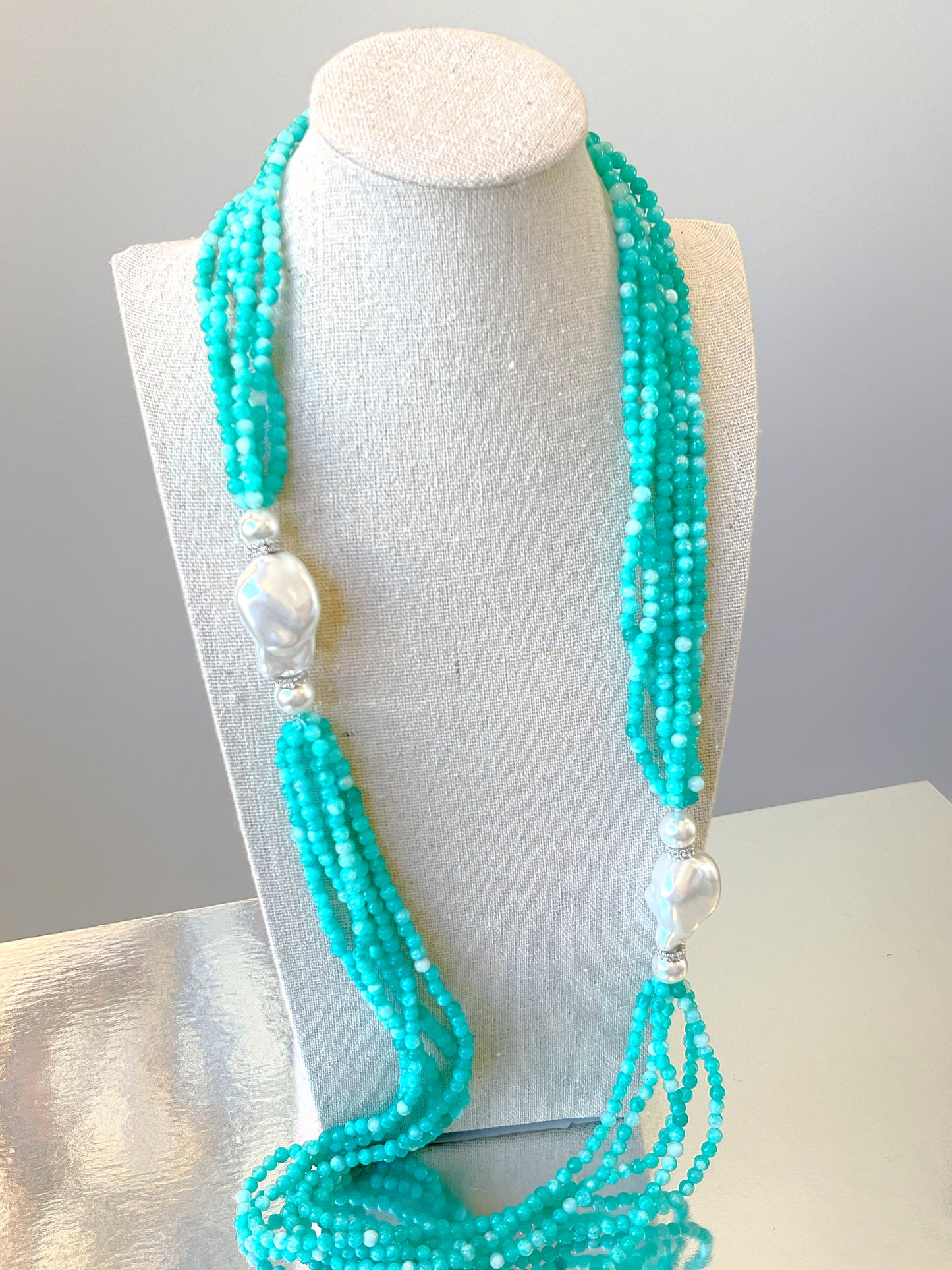 Baroque Pearl Long Torsade Necklace