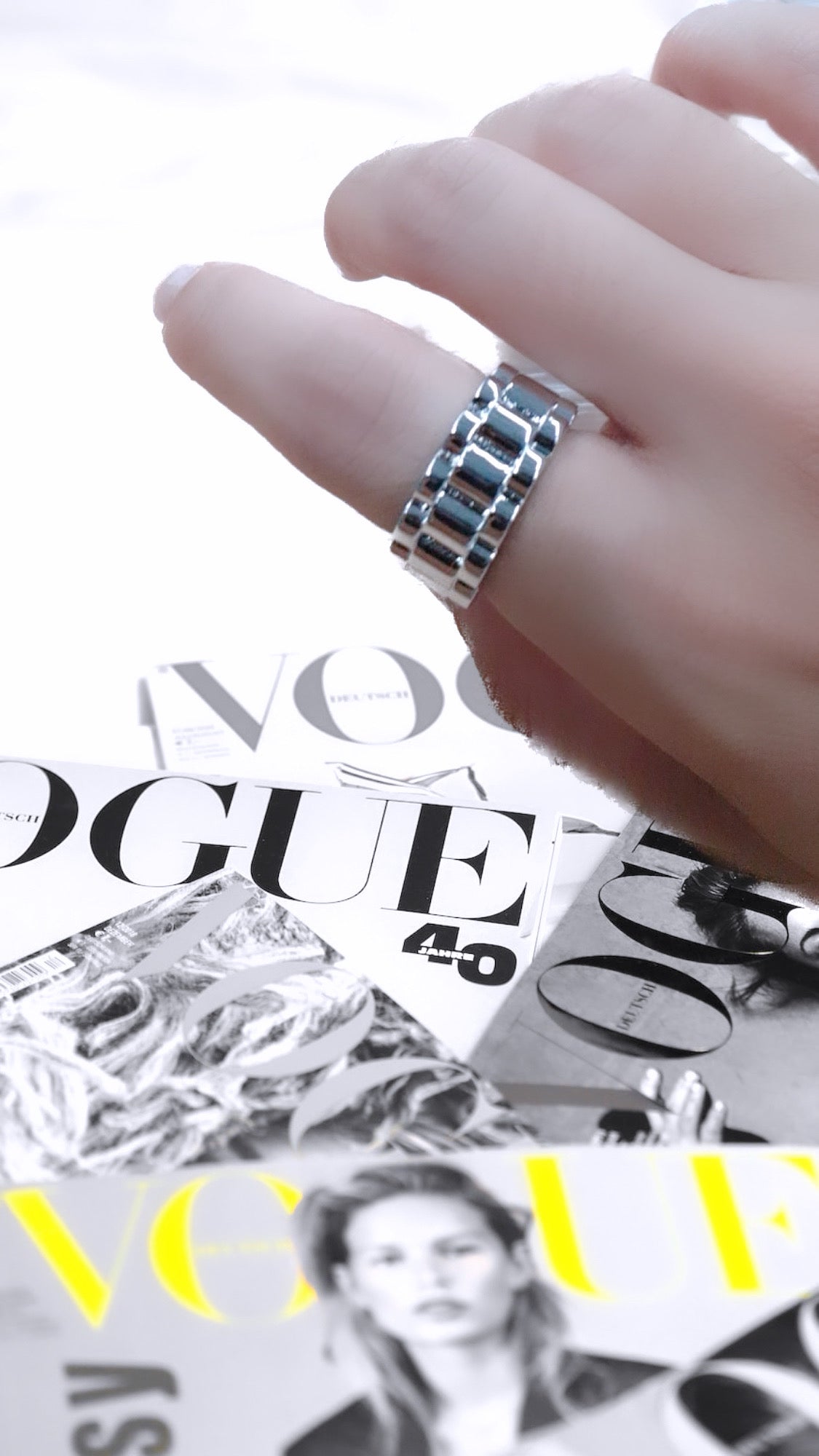 Inspiration C Designer Watch Band Rhodium Ring