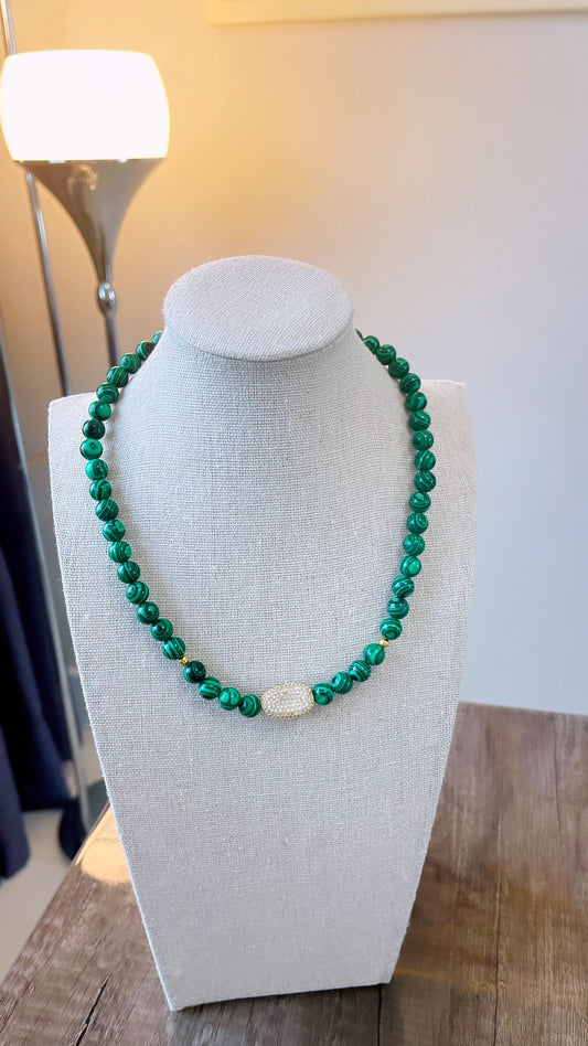 Malachite Pave Necklace