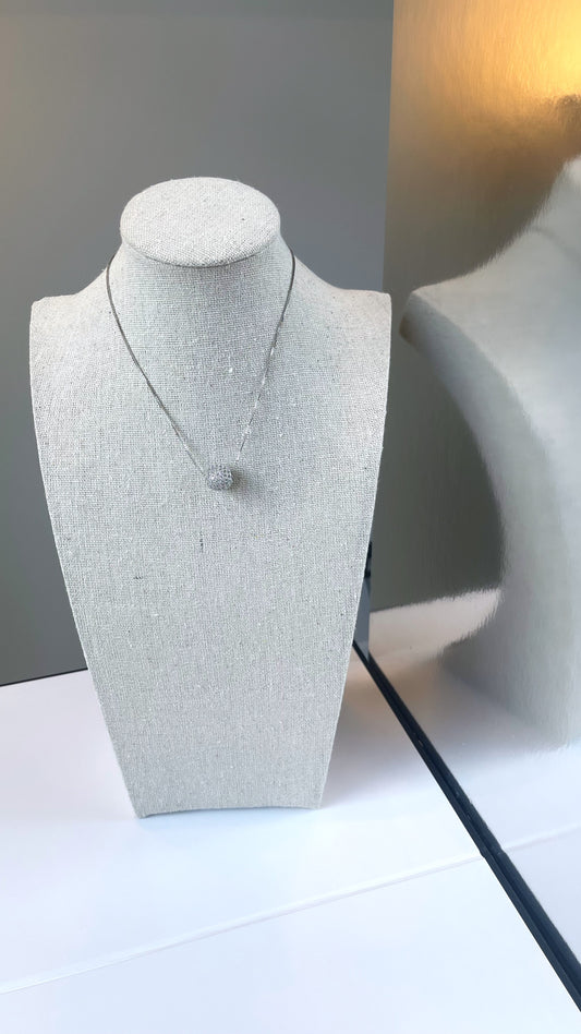 Adjusting Zirconia Ball Necklace