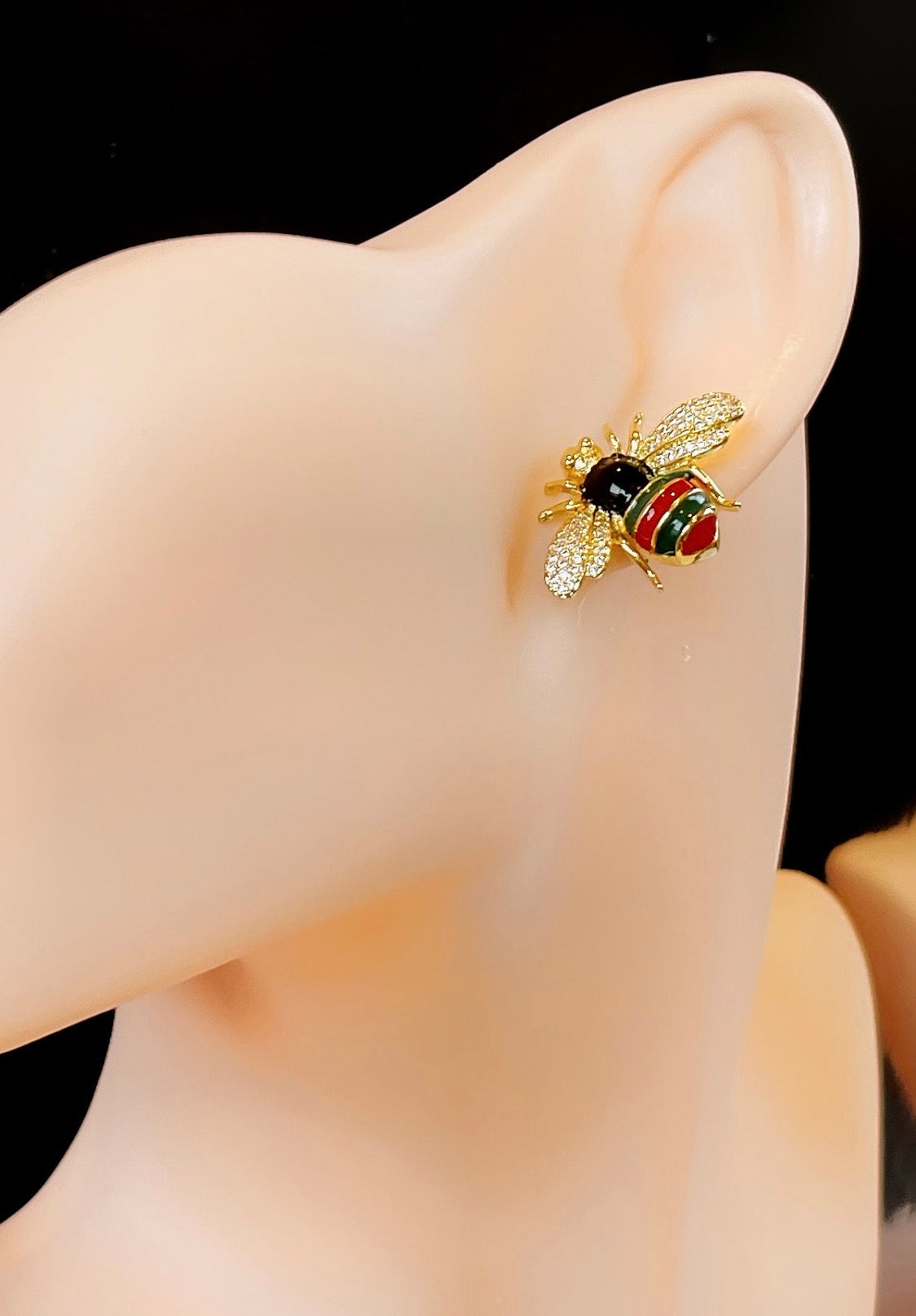 Enamel Bee GG Designer Earring