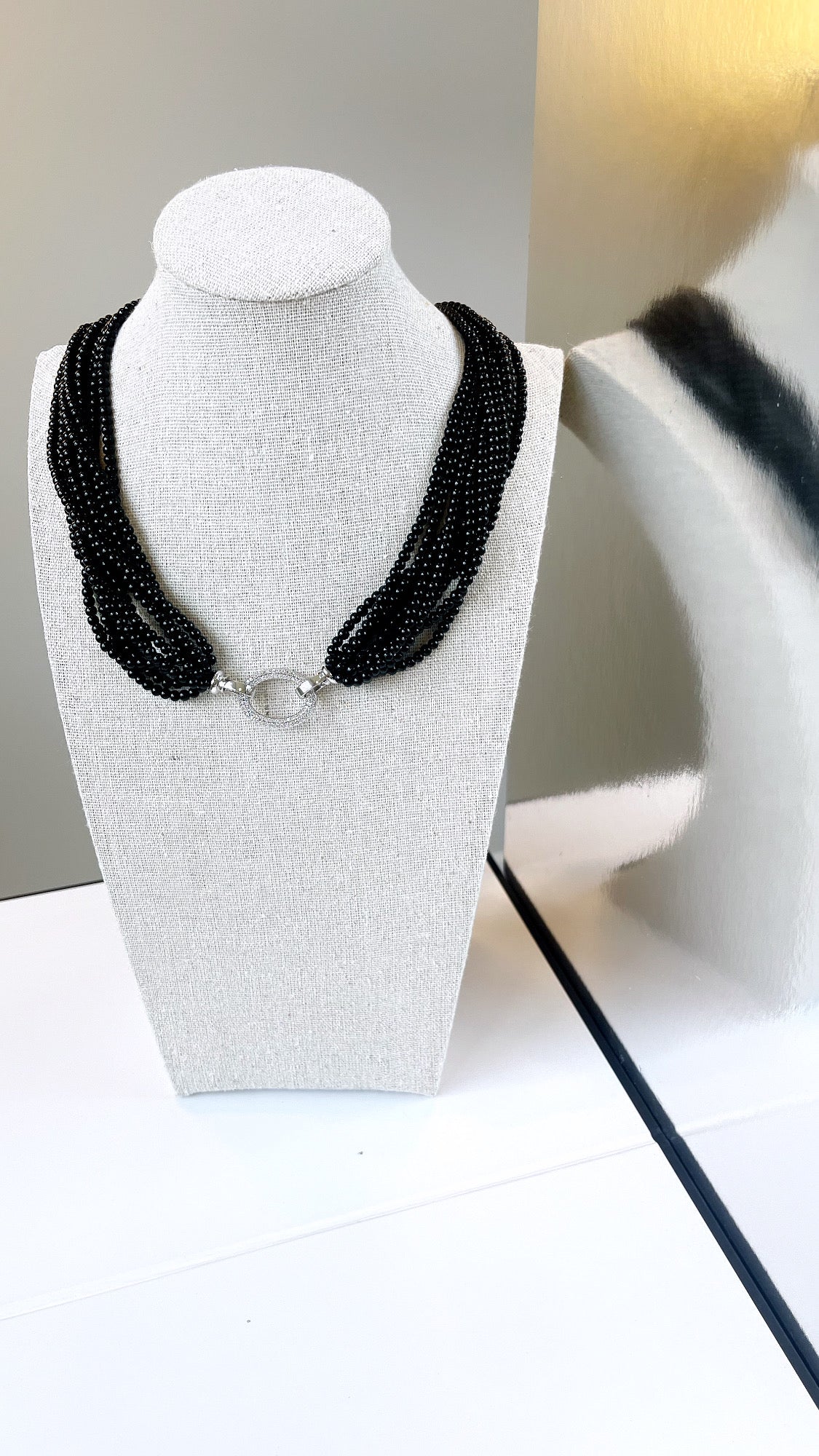 10 Layer Shell Pearl Torsade Necklace