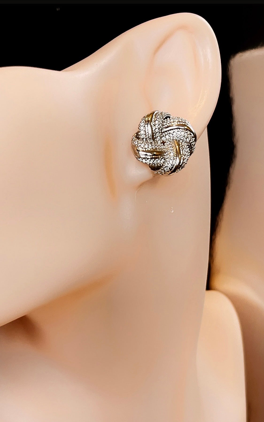 Rhodium Pave Swirl Earring