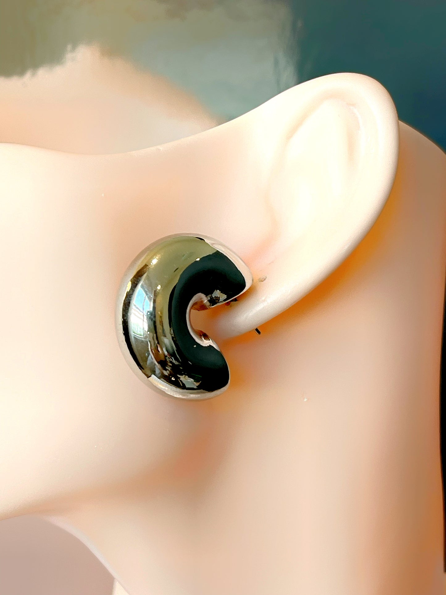 Wide Medium Tube Hoop Earring