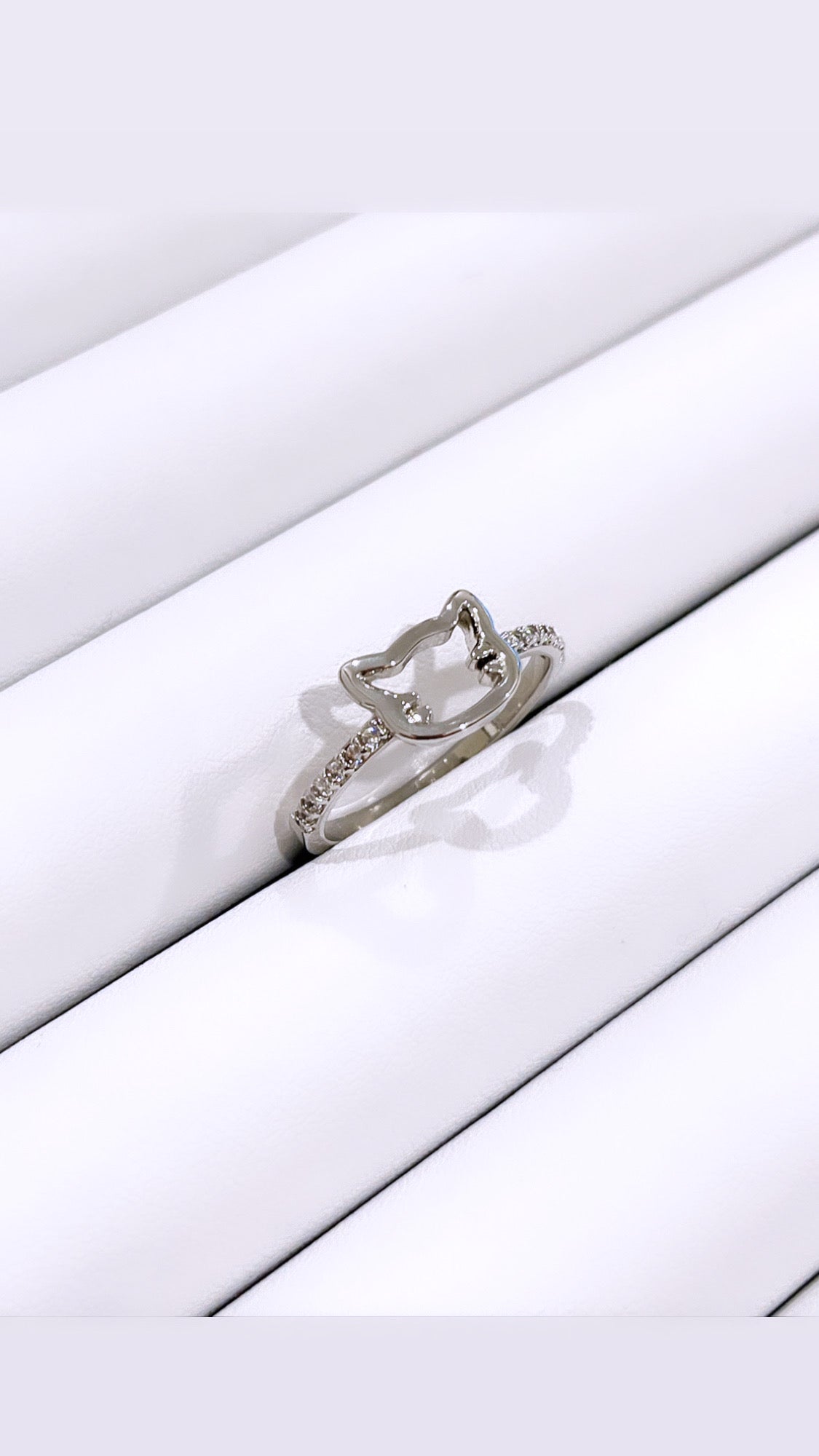 Cat Rhodium Ring