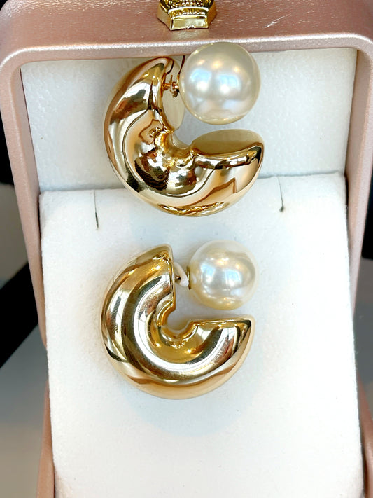 Wide Medium Tube Hoop Earring