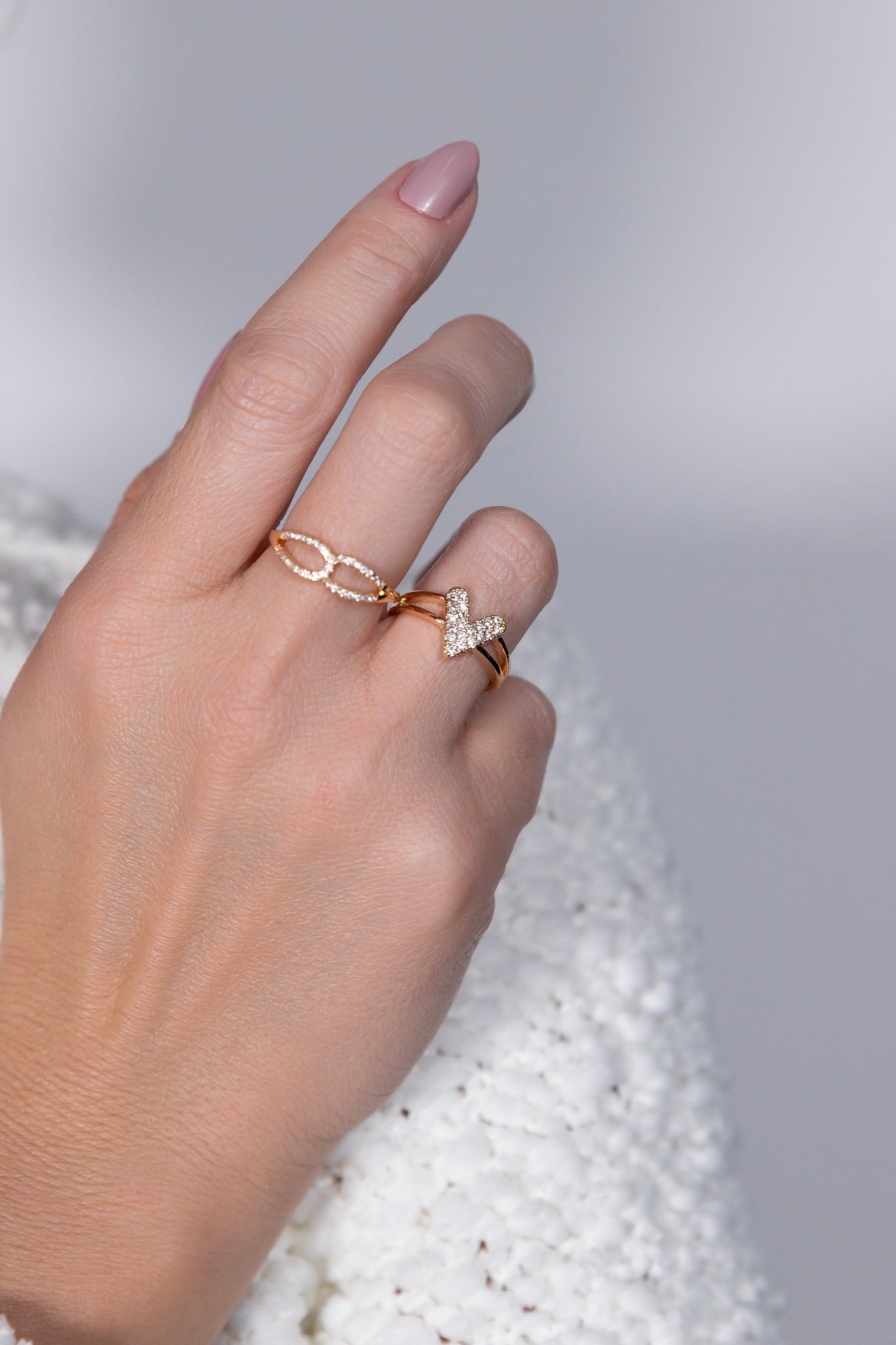 V Shape Heart Ring