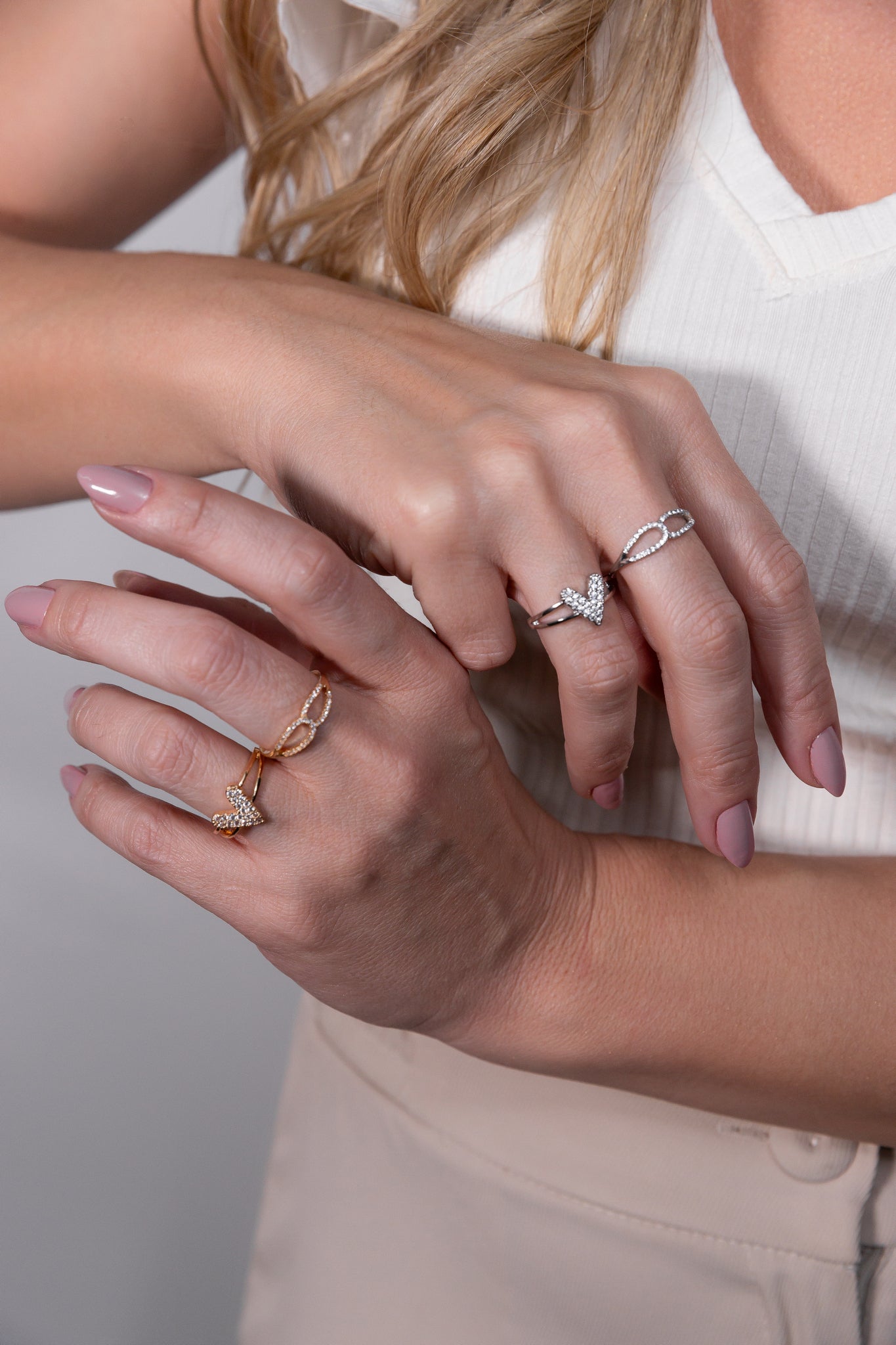 V Shape Heart Ring