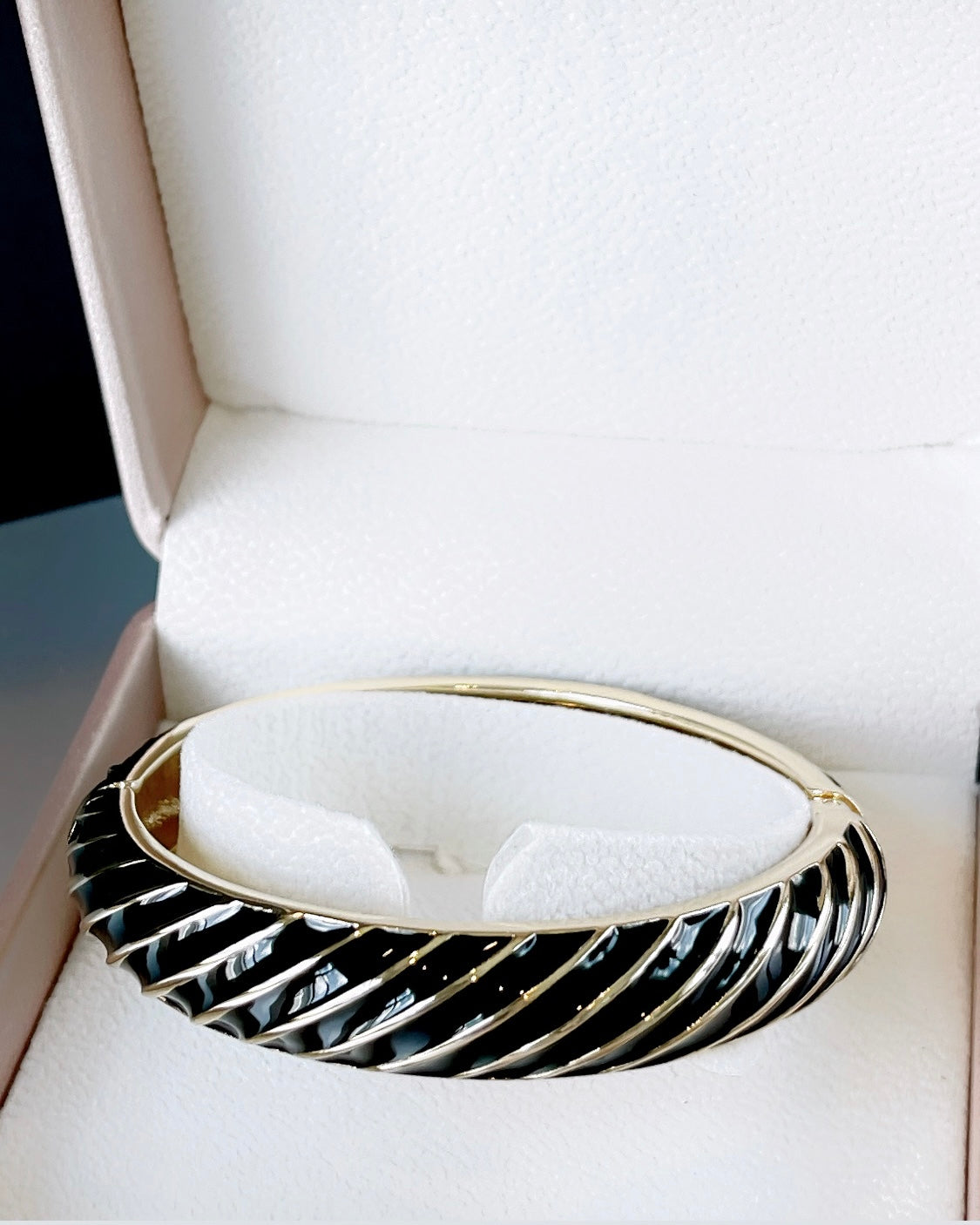 Enamel Striped Bangle Bracelet