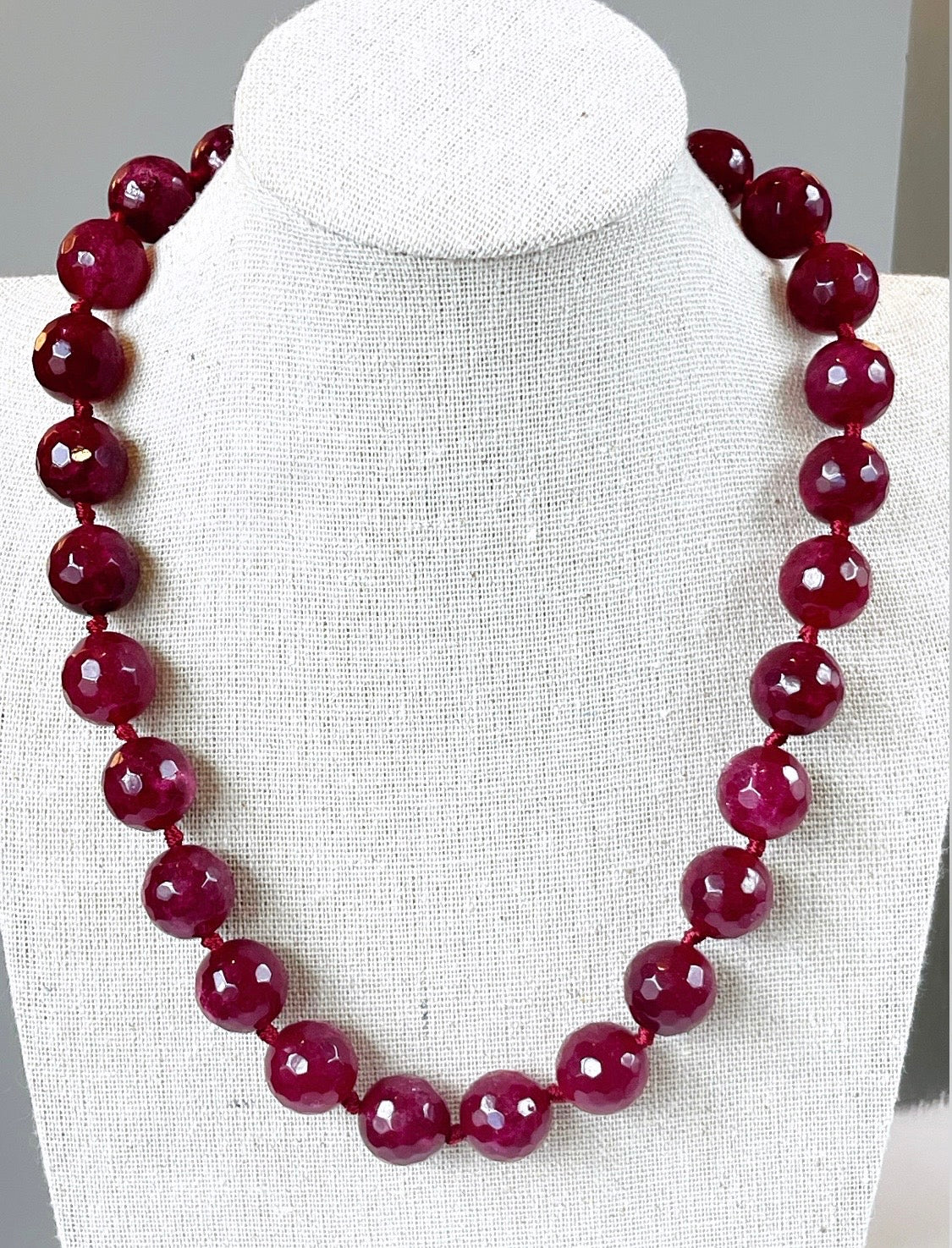 Cherry 14MM Agate Pave Ball Necklace