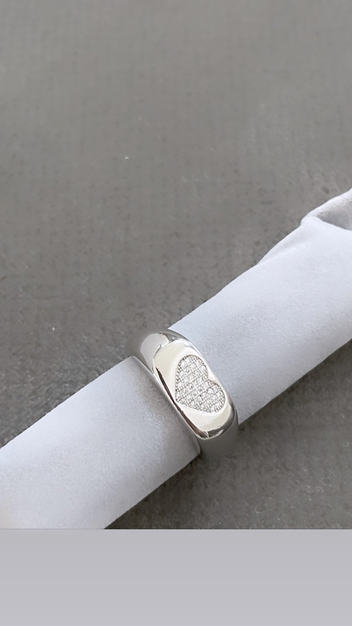 Squared Domed Heart Ring