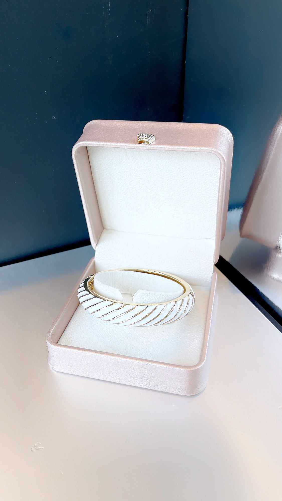 Enamel Striped Bangle Bracelet