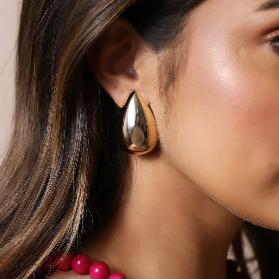 Glossy Maxi Flat Drop Earring