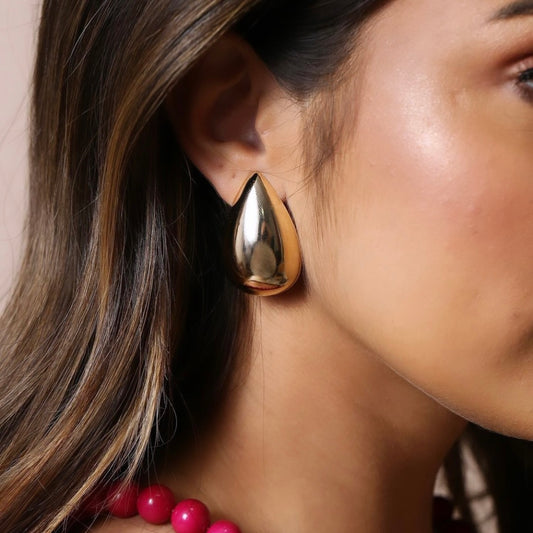 Glossy Maxi Flat Drop Earring