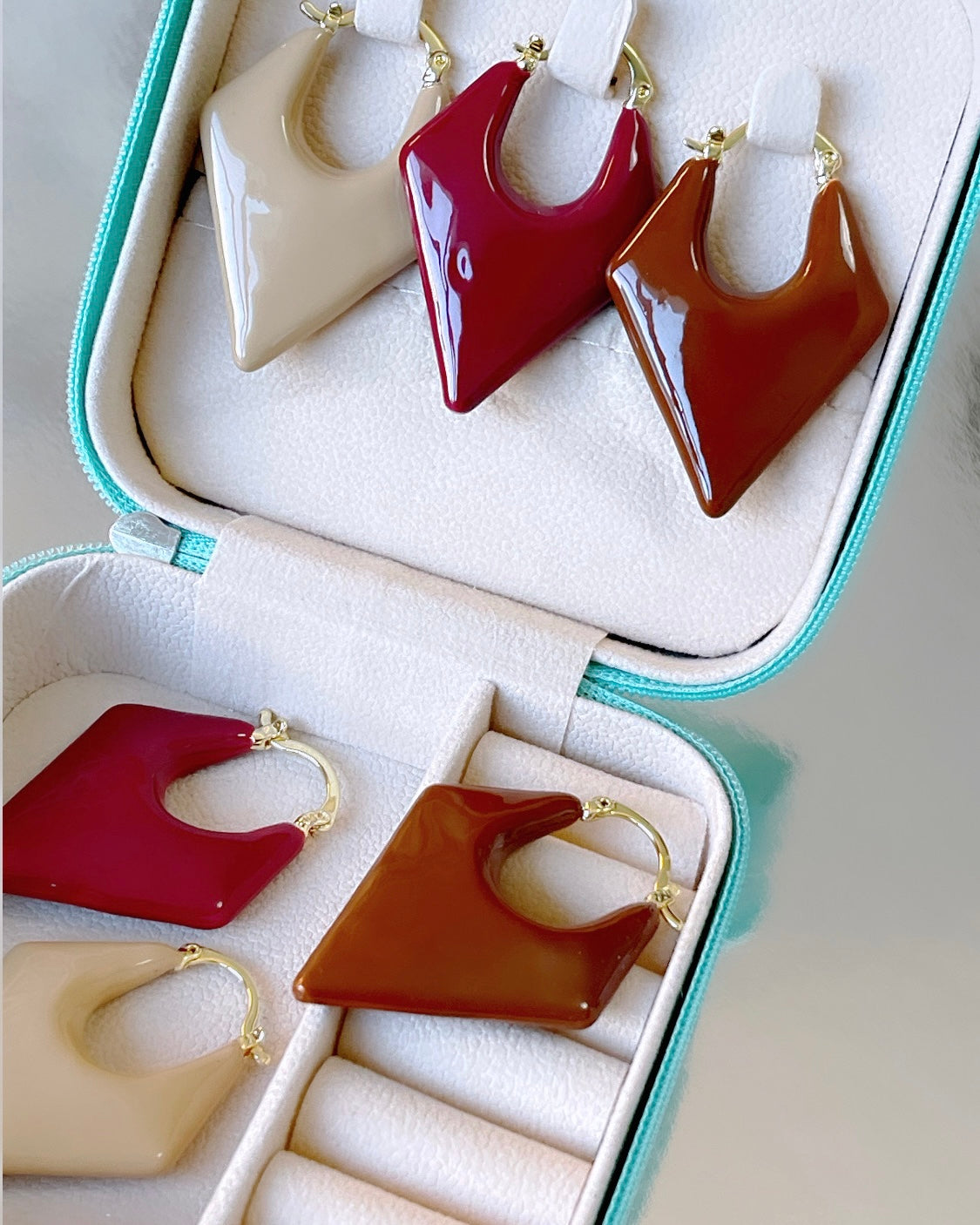 Enamel Triangle Earring Hoop