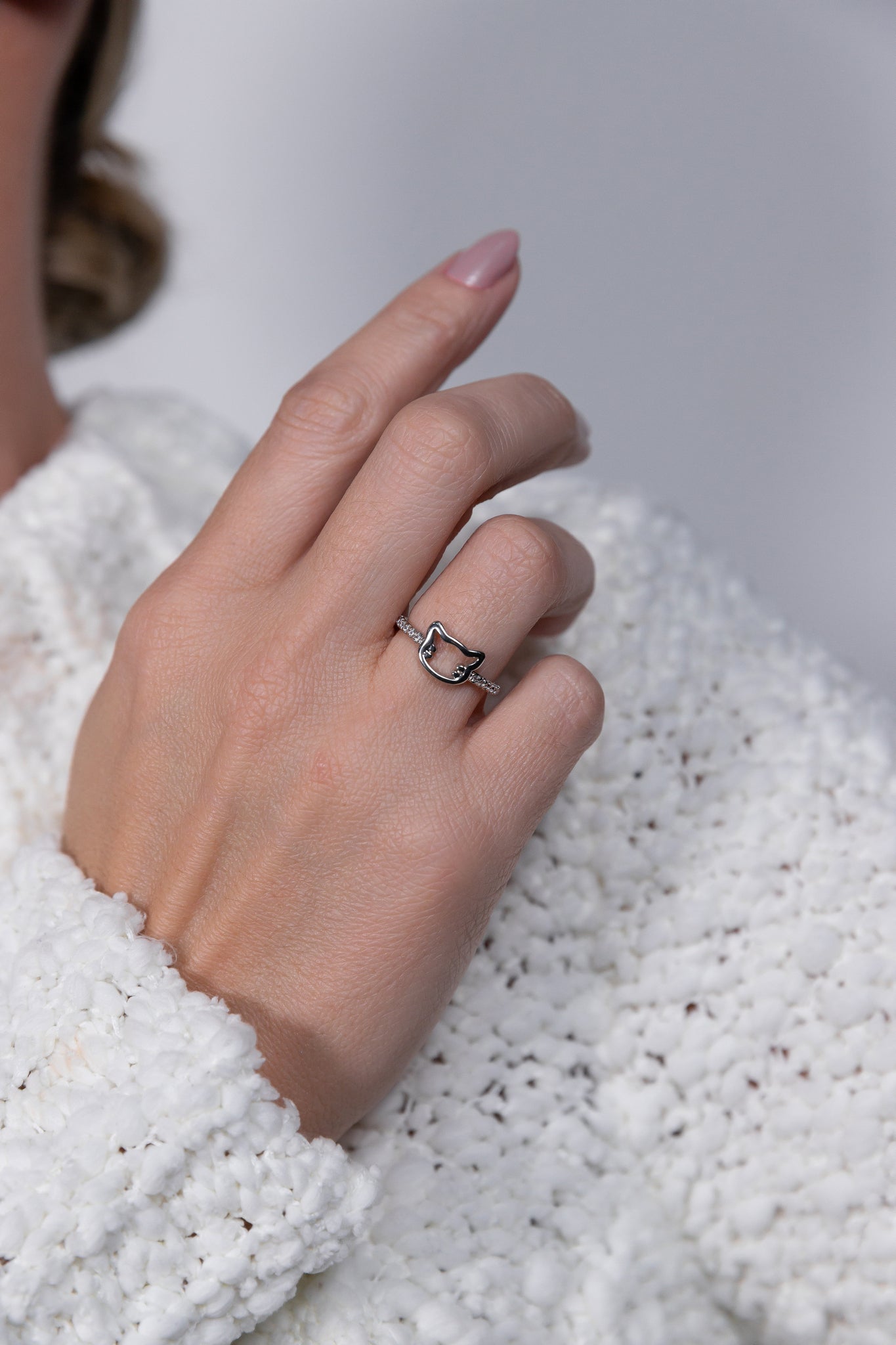 Cat Rhodium Ring