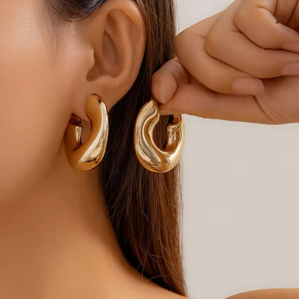 Organic Irregular Tube Hoop Earring