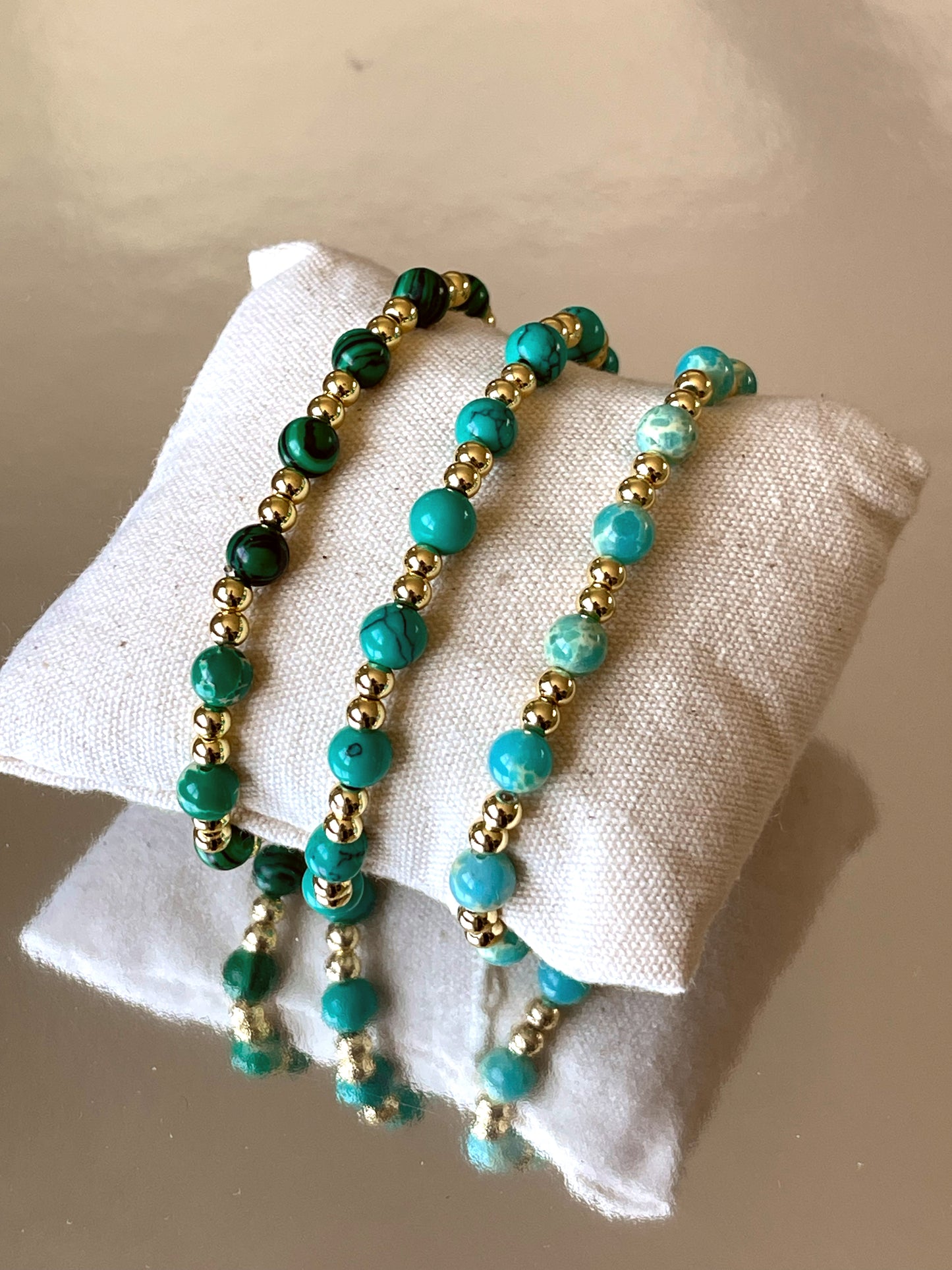 Metal & GemStone Beads Bracelet