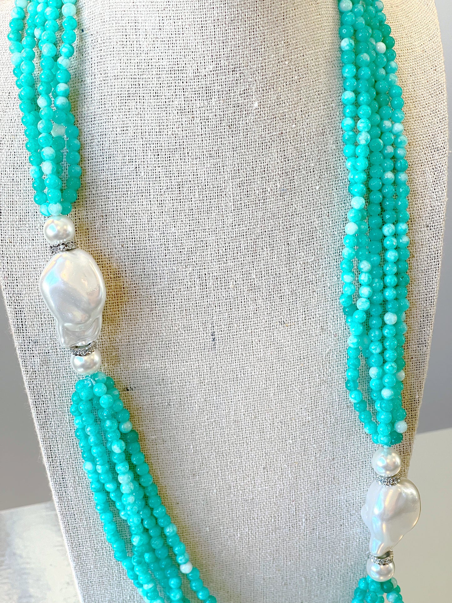 Baroque Pearl Long Torsade Necklace