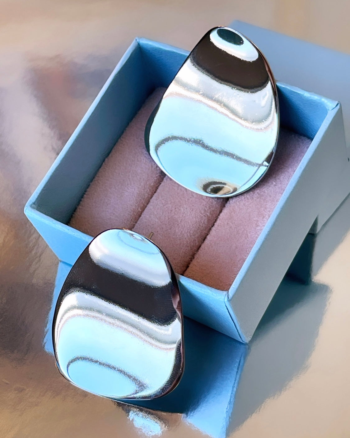 Maxi Organic Mirror Earring
