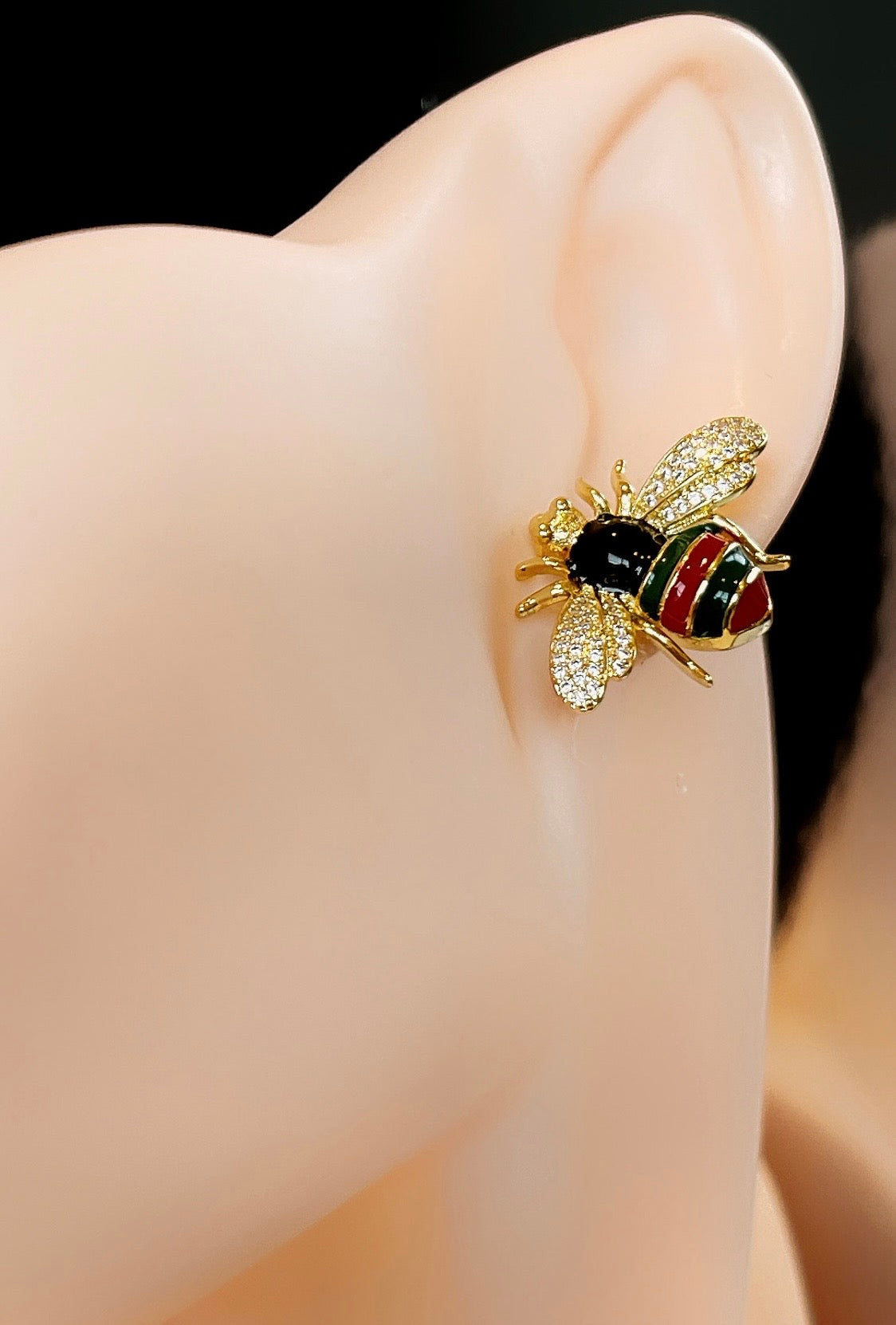 Enamel Bee GG Designer Earring