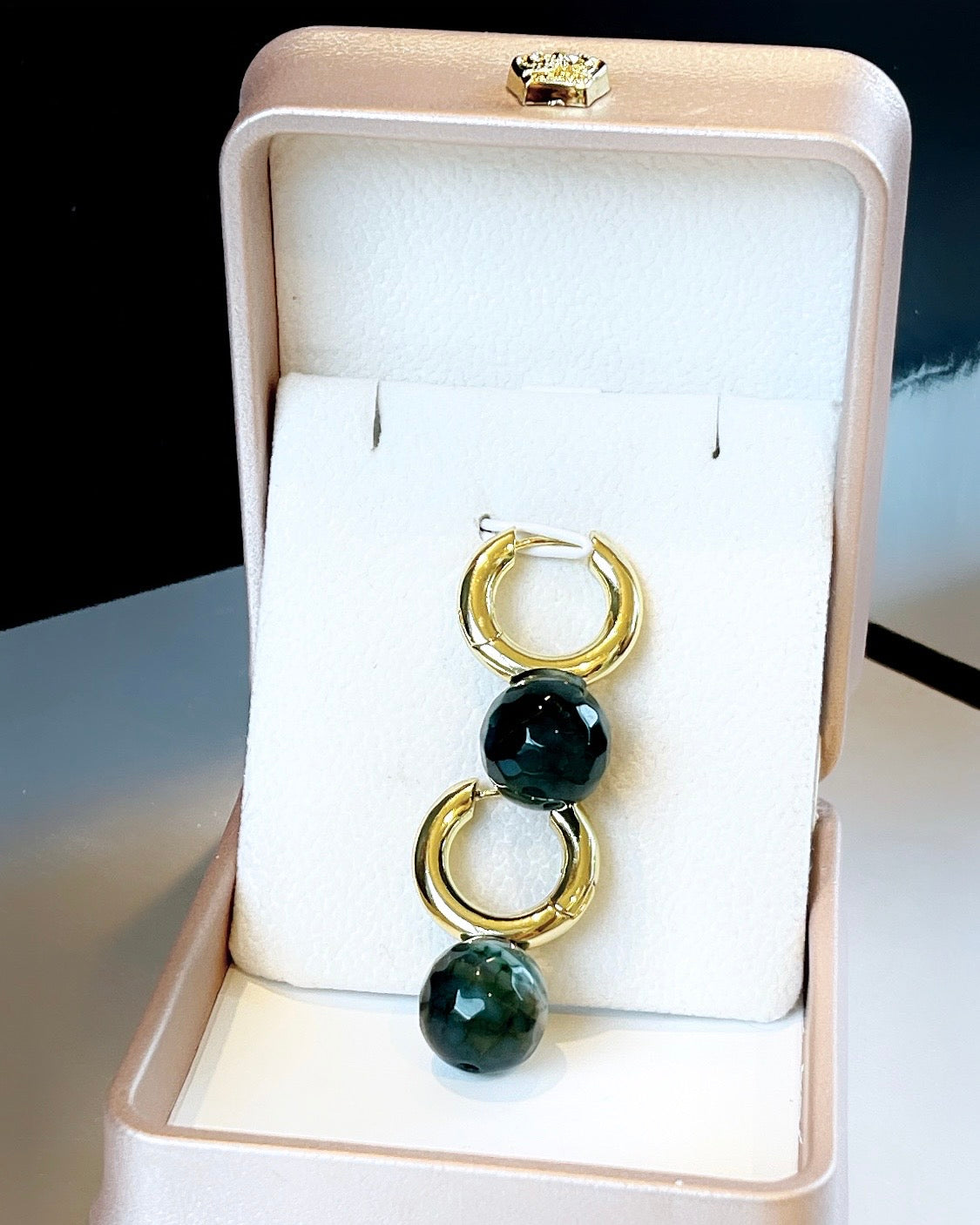 12MM Ball Jade Gemstone Earring Hoop