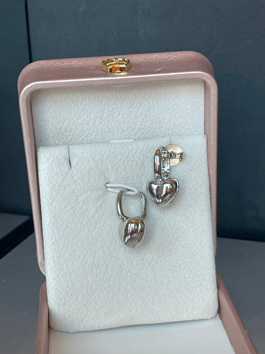 Glossy Heart Dangle Earring Hoop