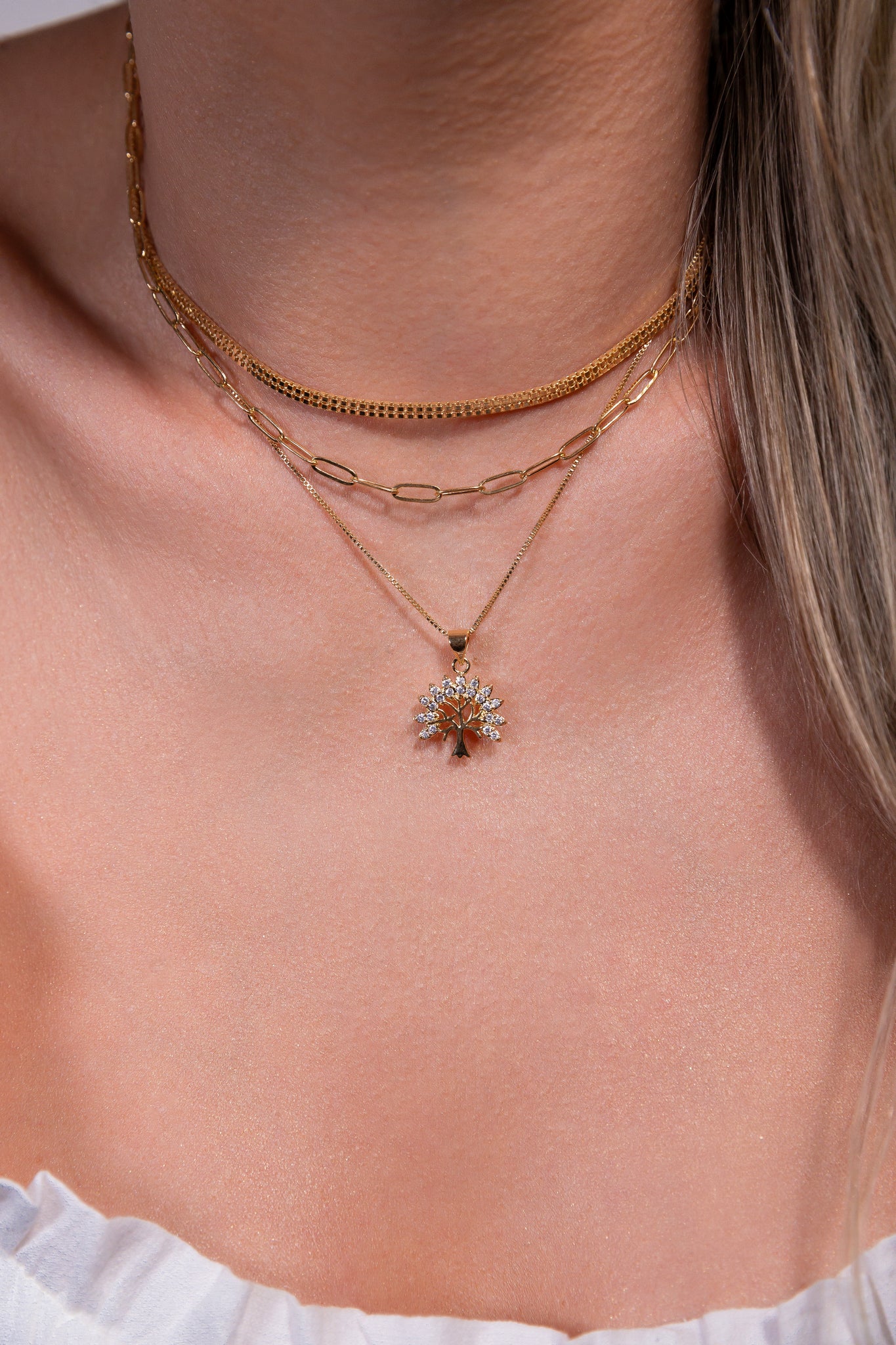 Petit Tree of Life Zirconia Diamond Necklace