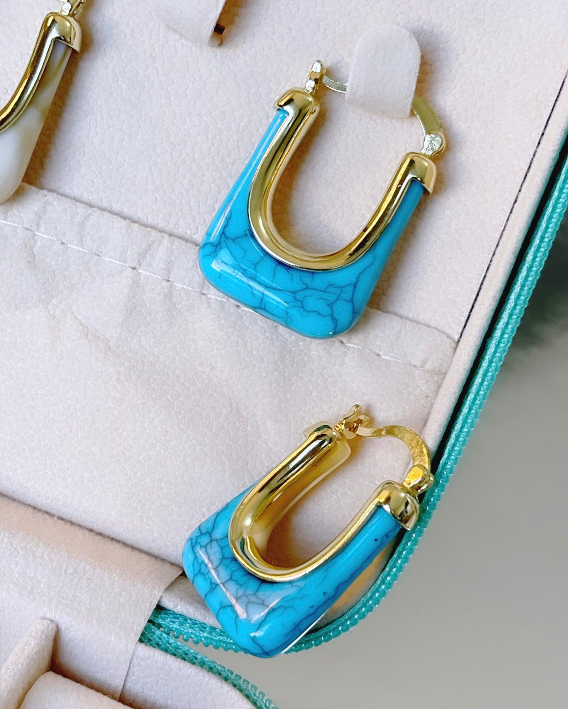 Squared SynGem Earring Hoop
