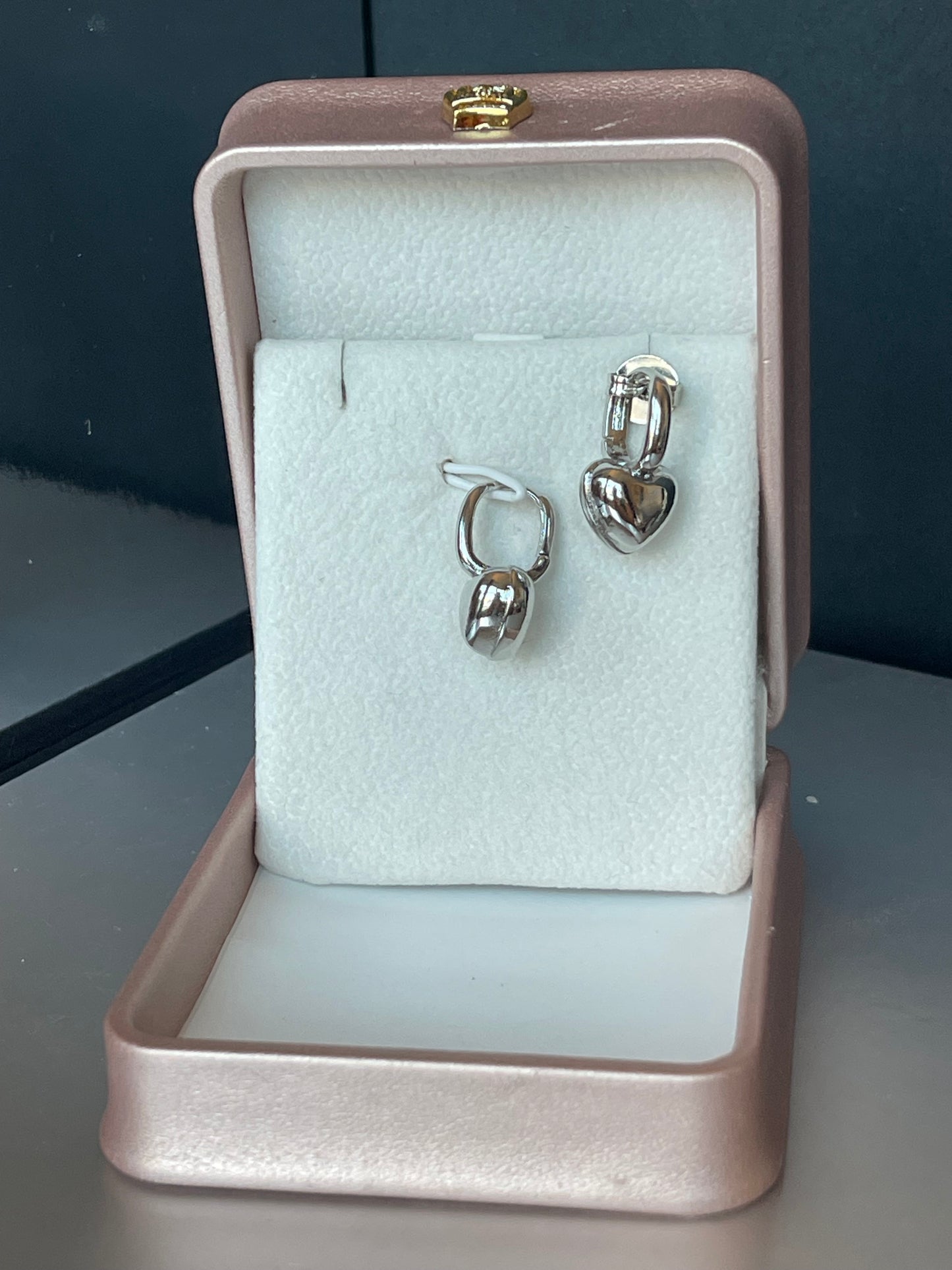 Glossy Heart Dangle Earring Hoop