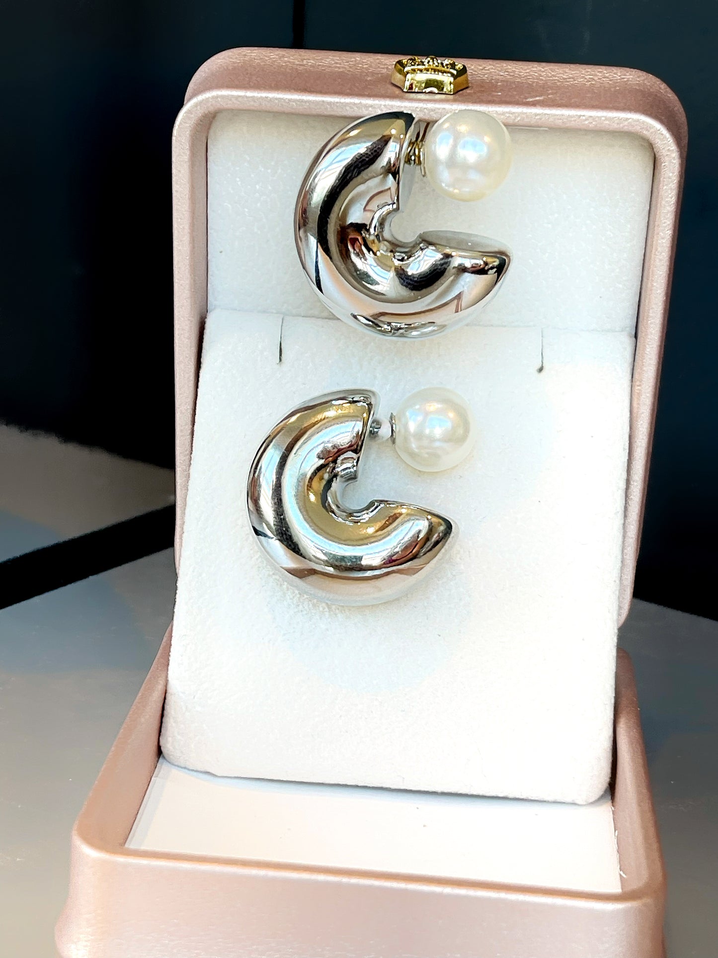 Wide Medium Tube Hoop Earring