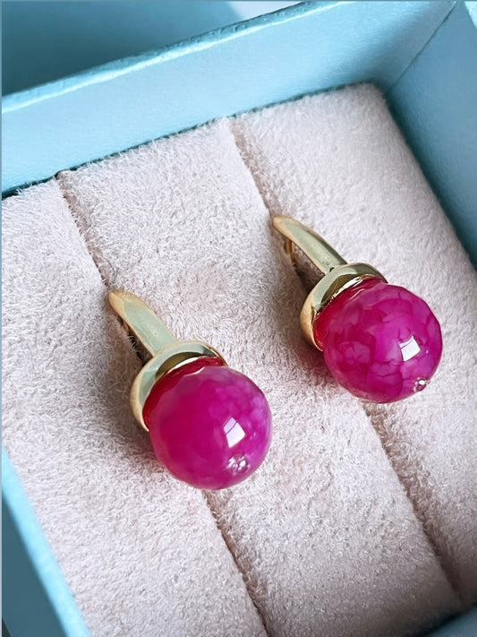 Strawberry Quartz LabGem Earring