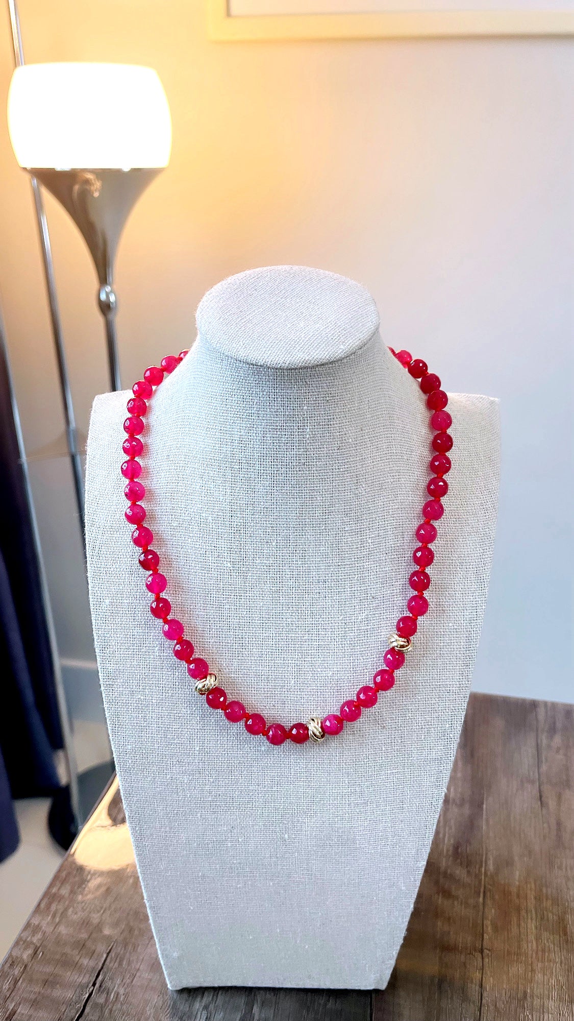 Cherry 8MM Agate Necklace