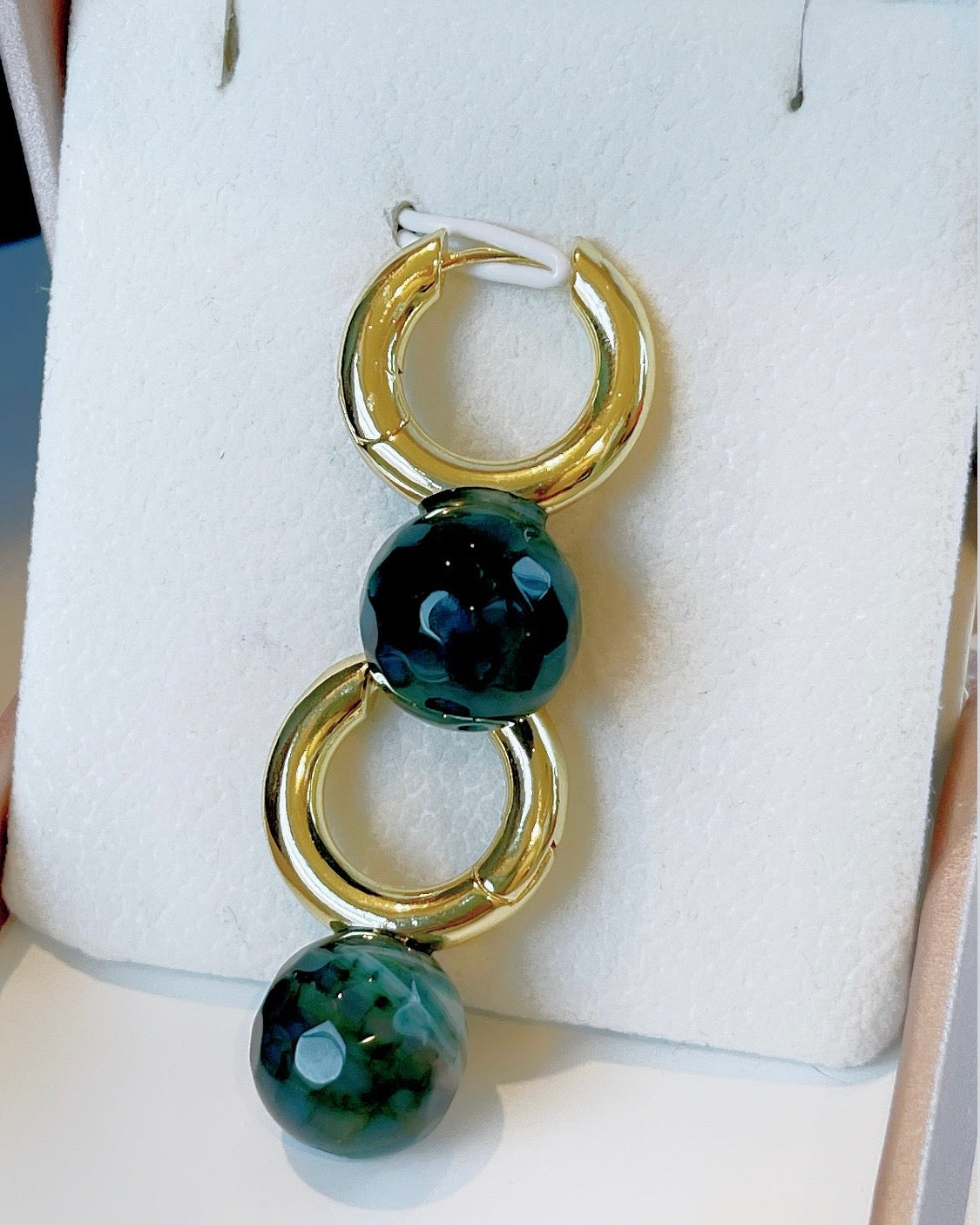 12MM Ball Jade Gemstone Earring Hoop