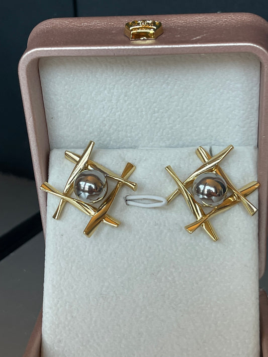 Tic Tac Toe Mix Metal Earring