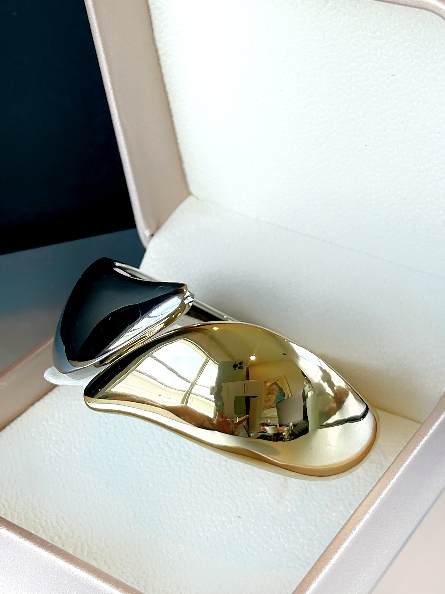 Mix Metal Leaf Cuff Bracelet