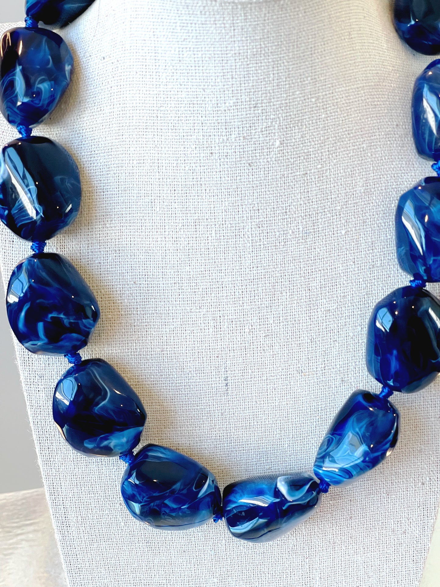 Resin 27MM Navy Blue Sodalite Necklace