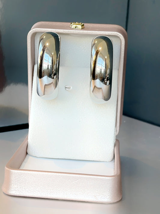 Maxi Tube Rhodium Hoop Earring