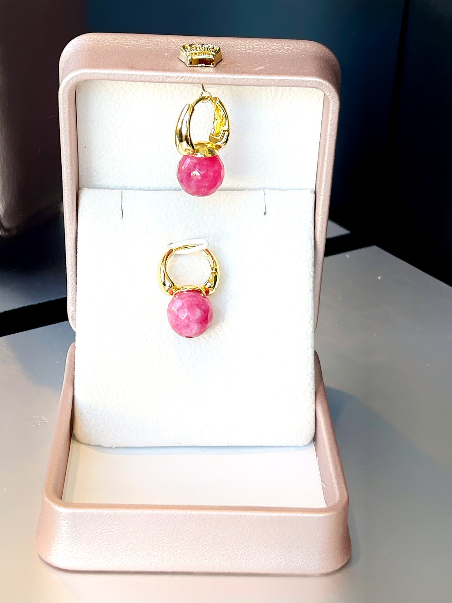 12MM Ball GemStone Earring Hoop