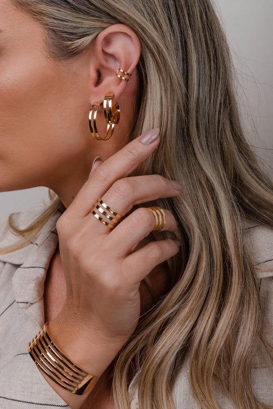 Sleek Lined Cuff Bracelet