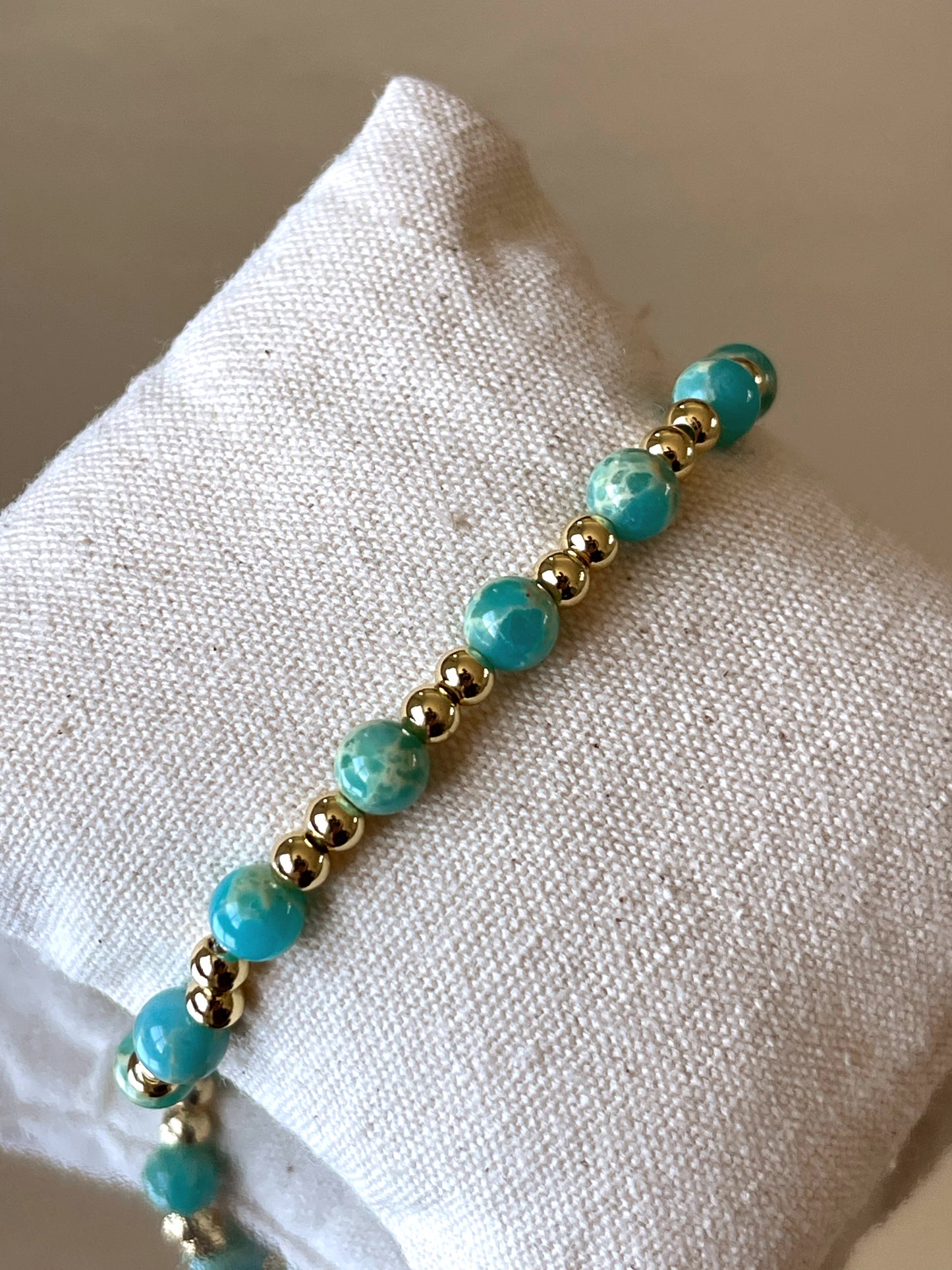 Metal & GemStone Beads Bracelet