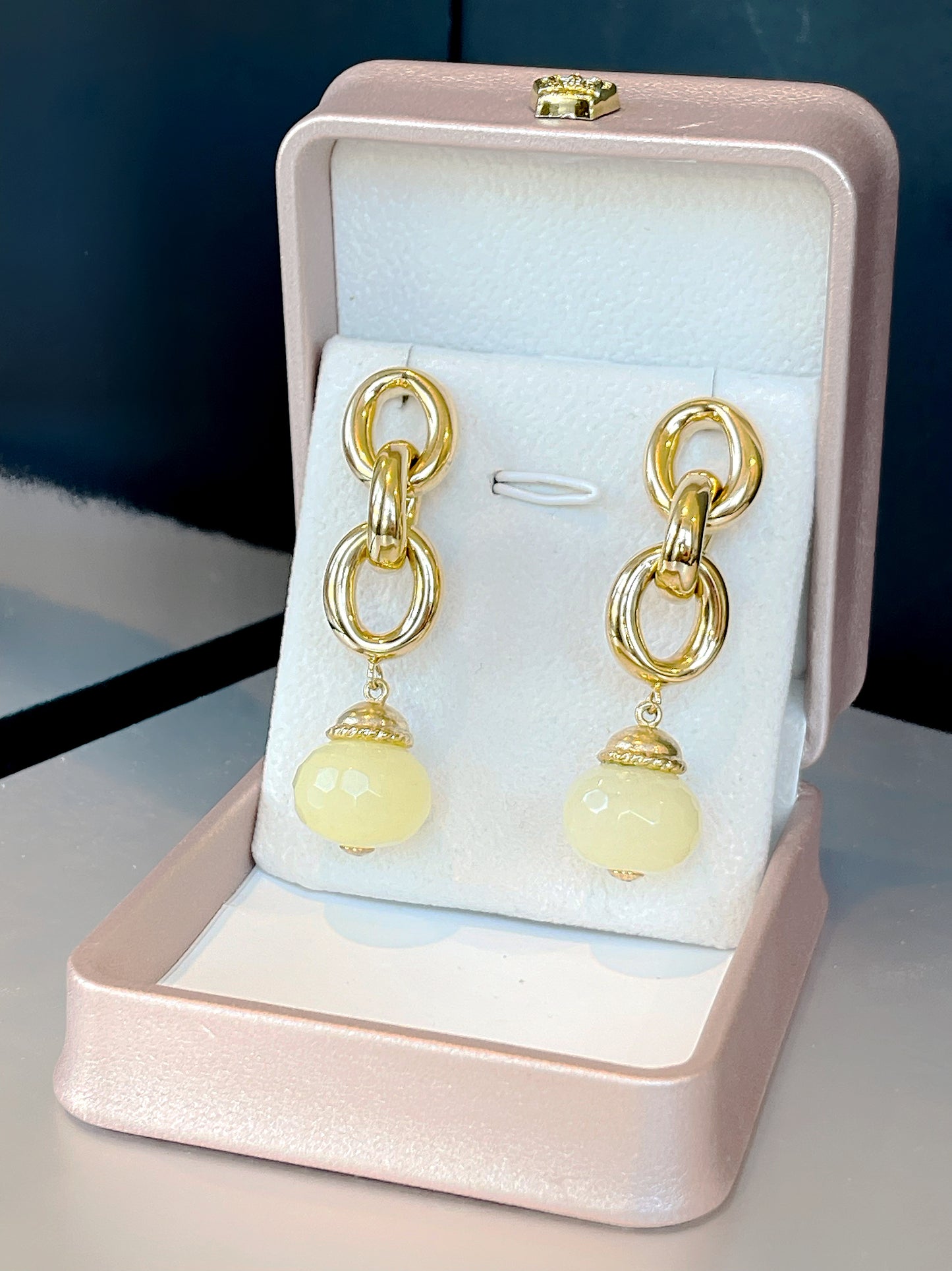 Yellow Quartz Link Earring