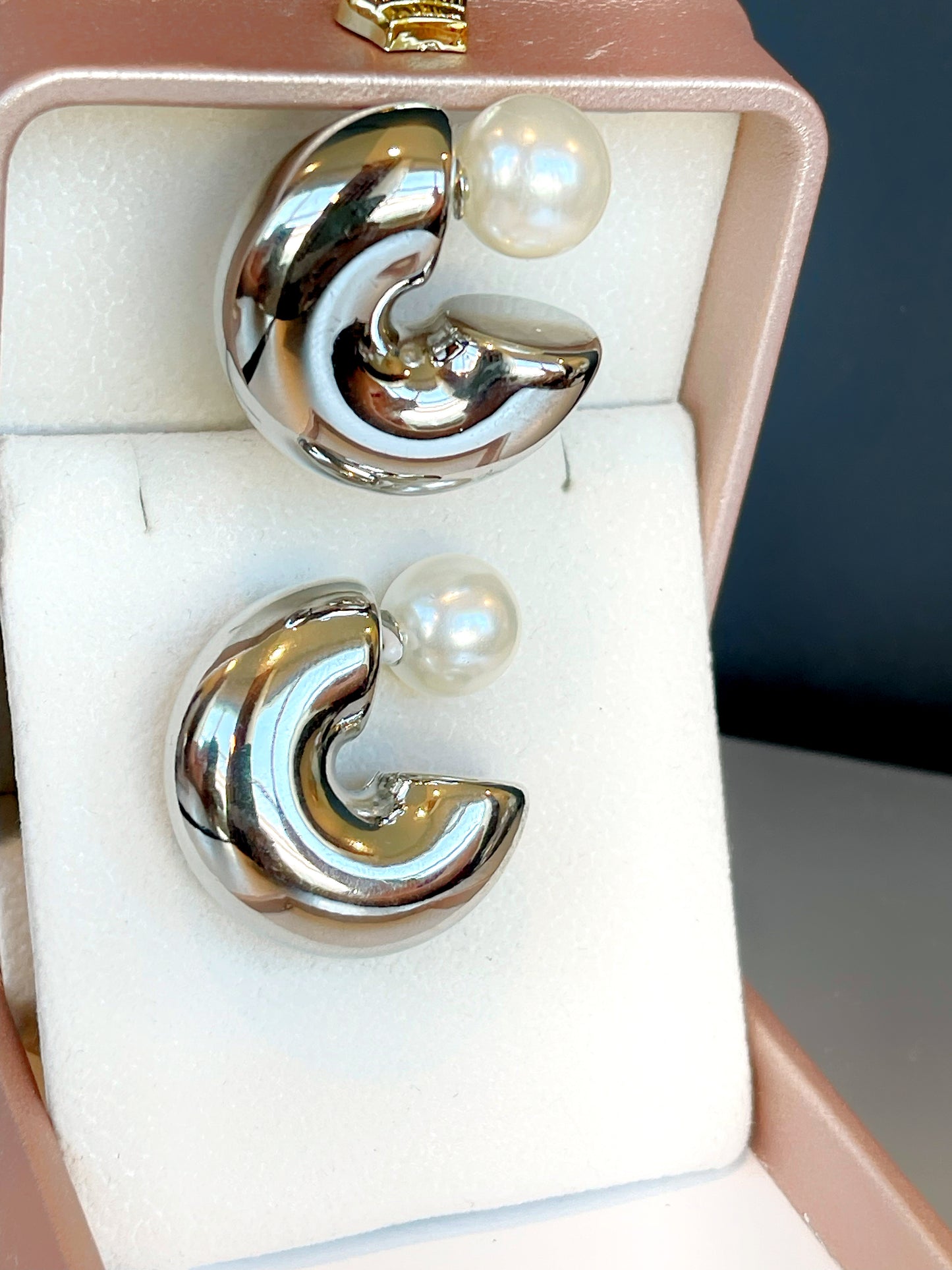 Wide Medium Tube Hoop Earring