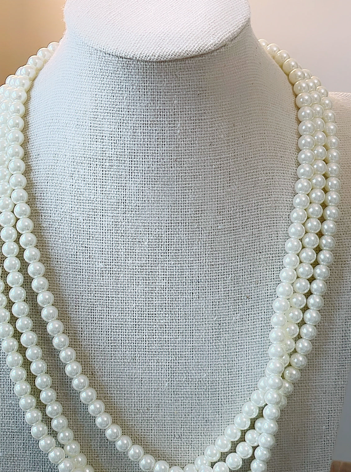 6MM Shell Pearl 3 Layers Necklace