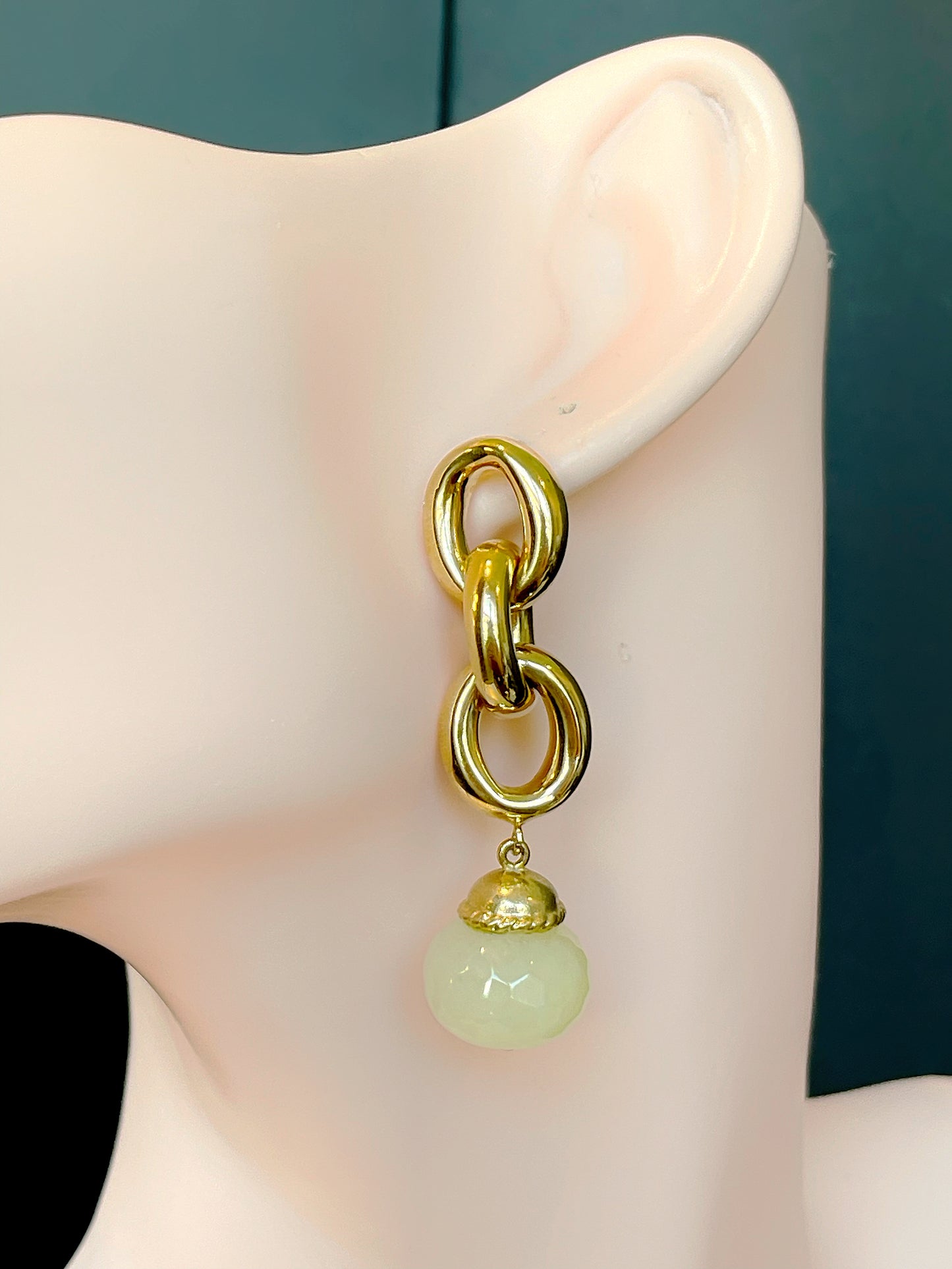 Yellow Quartz Link Earring