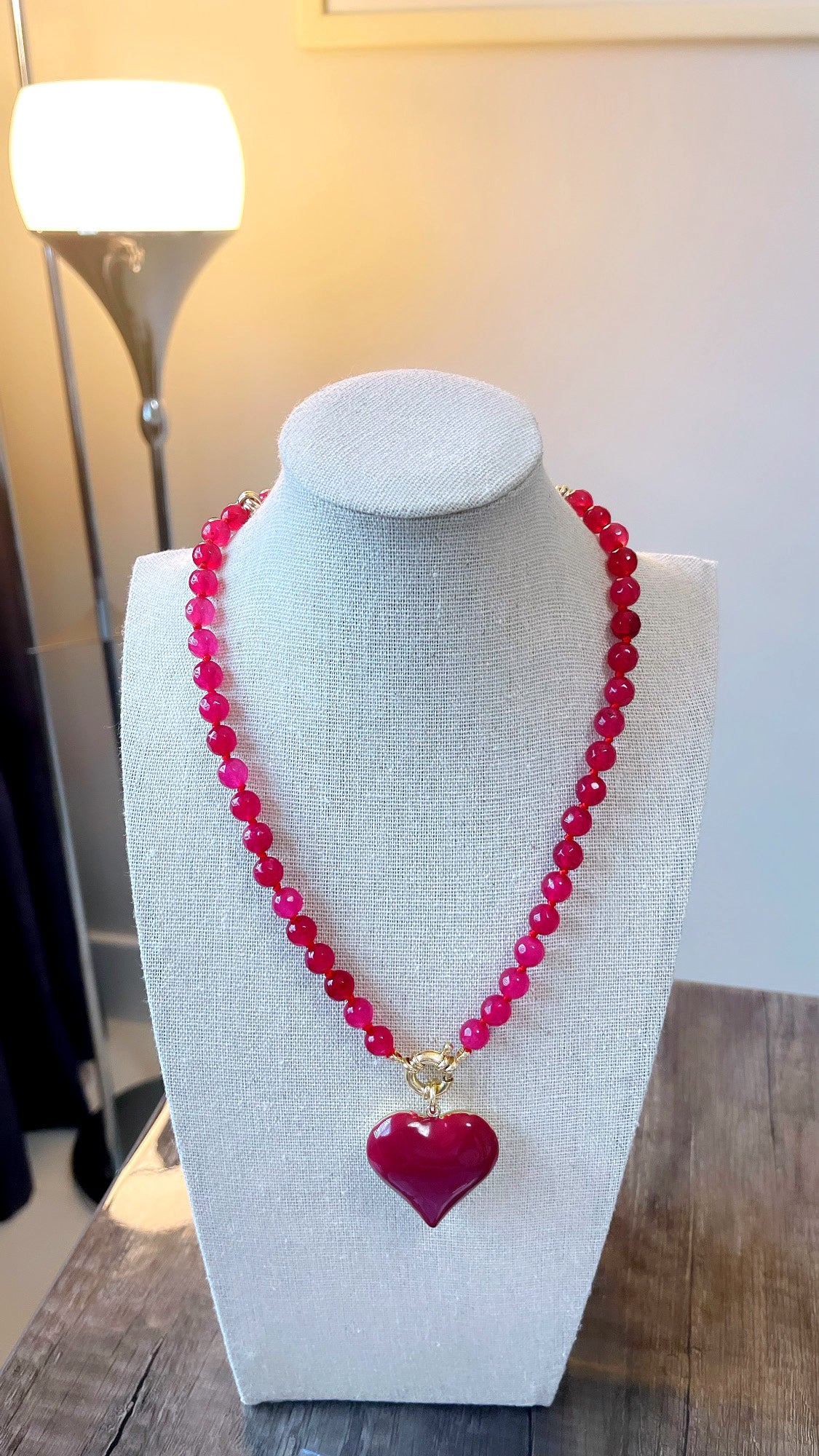 Cherry 8MM Agate Necklace