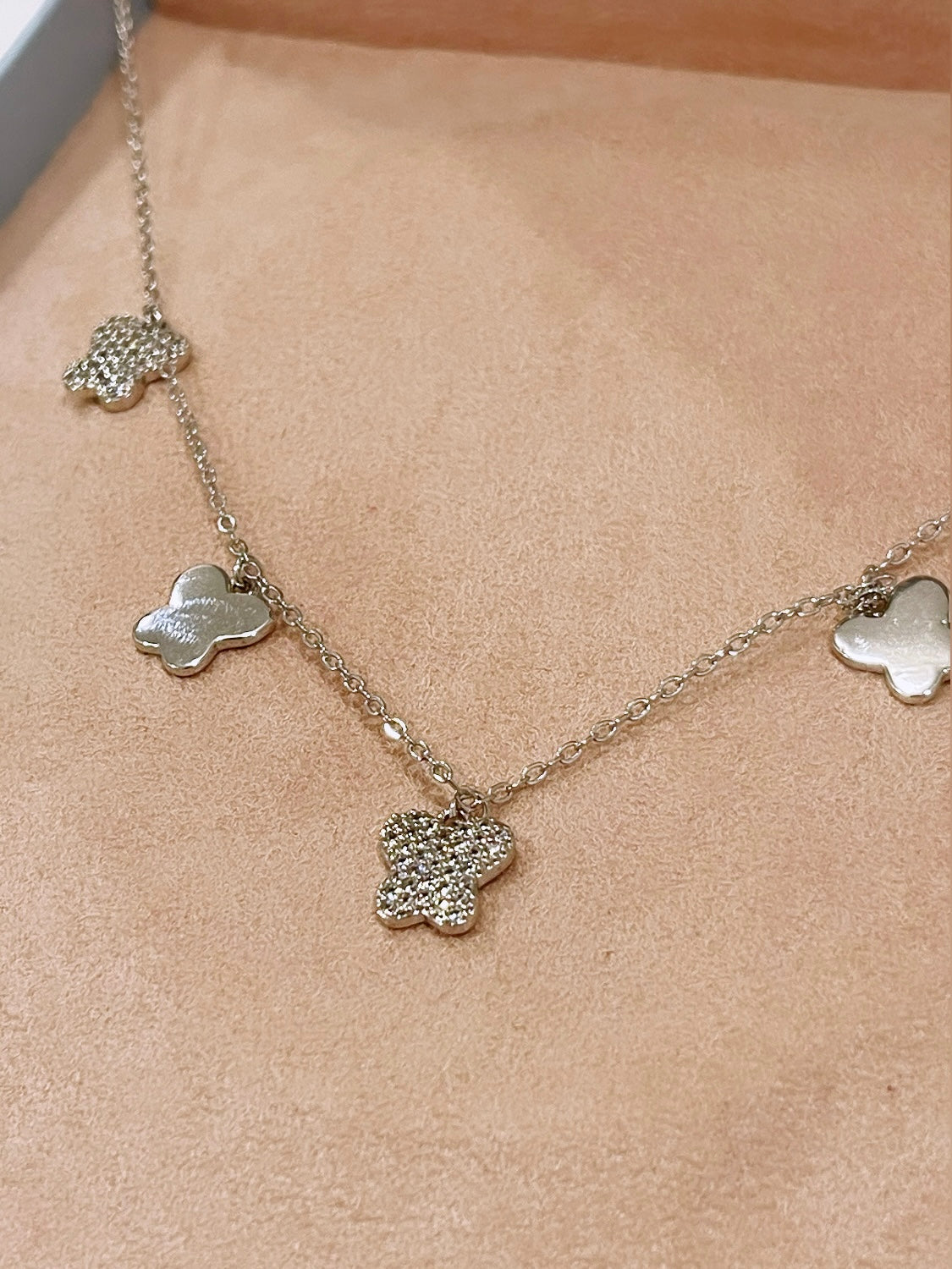 Butterfly Rhodium Necklace
