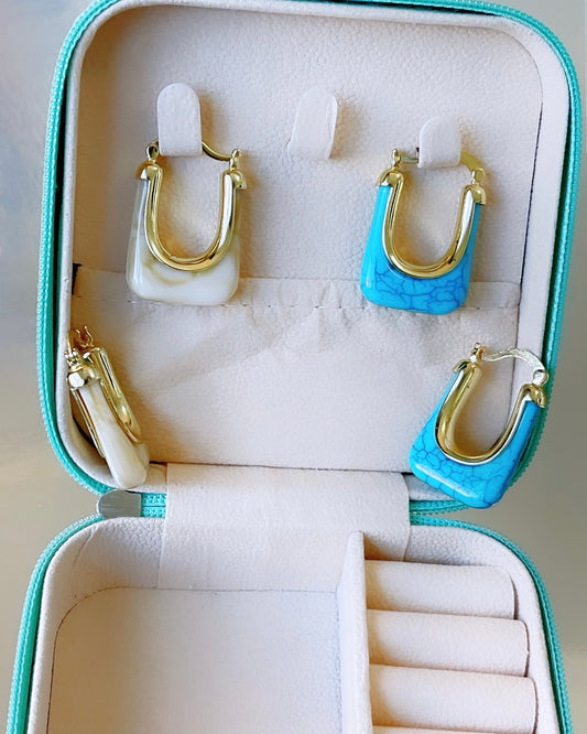 Squared SynGem Earring Hoop